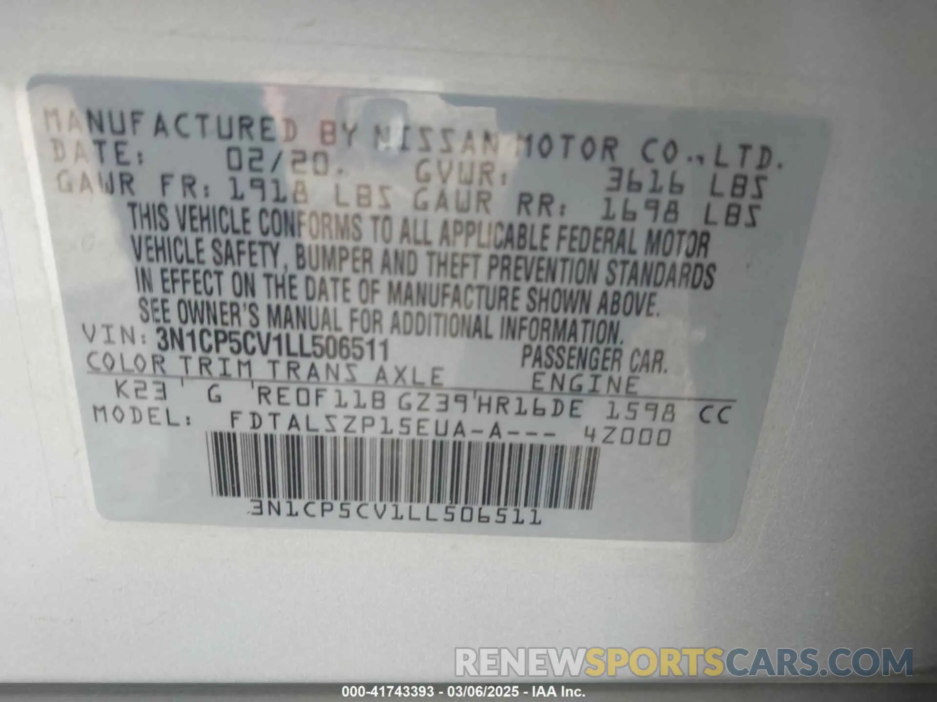 9 Photograph of a damaged car 3N1CP5CV1LL506511 NISSAN KICKS 2020