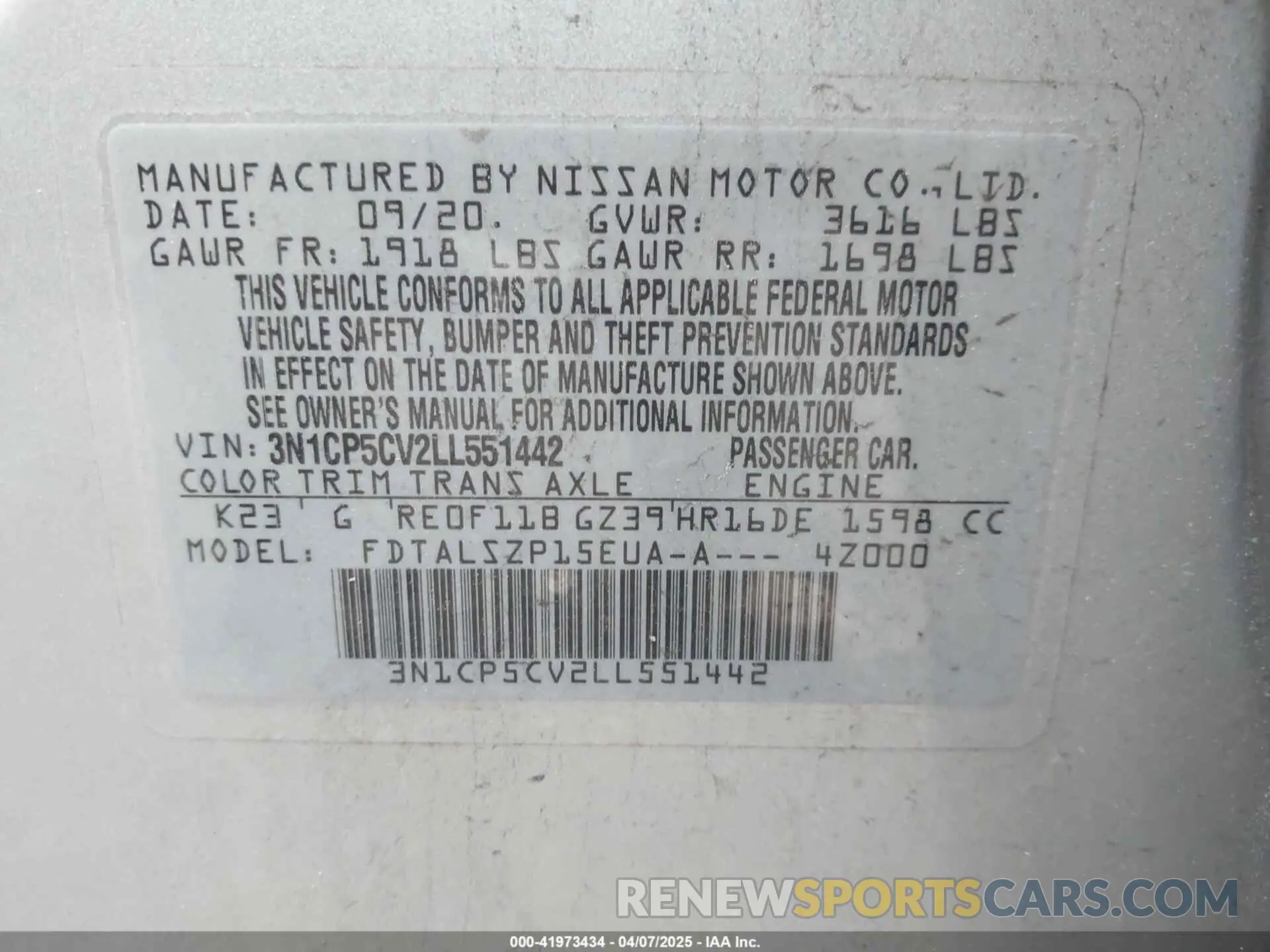 9 Photograph of a damaged car 3N1CP5CV2LL551442 NISSAN KICKS 2020