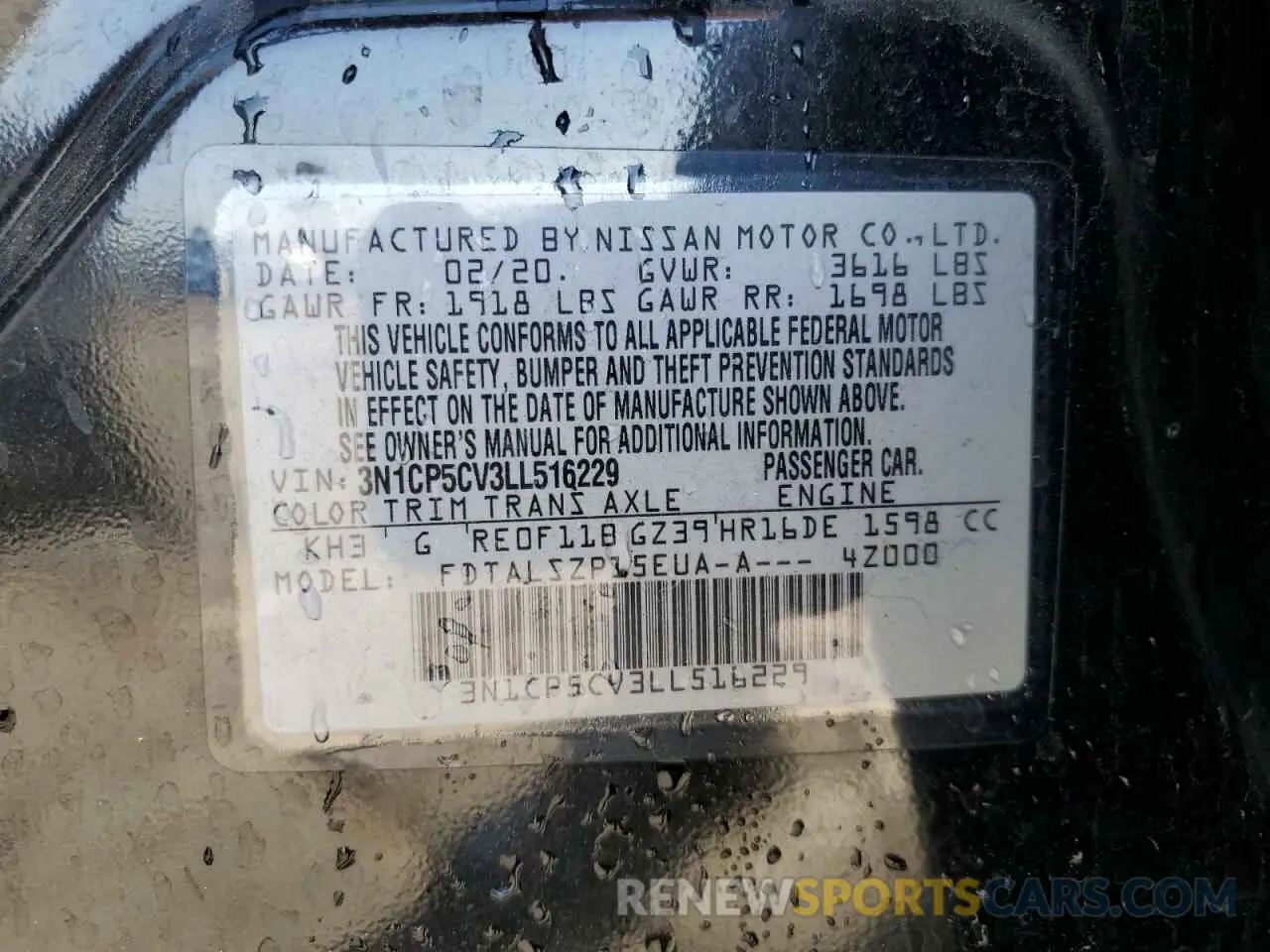 13 Photograph of a damaged car 3N1CP5CV3LL516229 NISSAN KICKS 2020