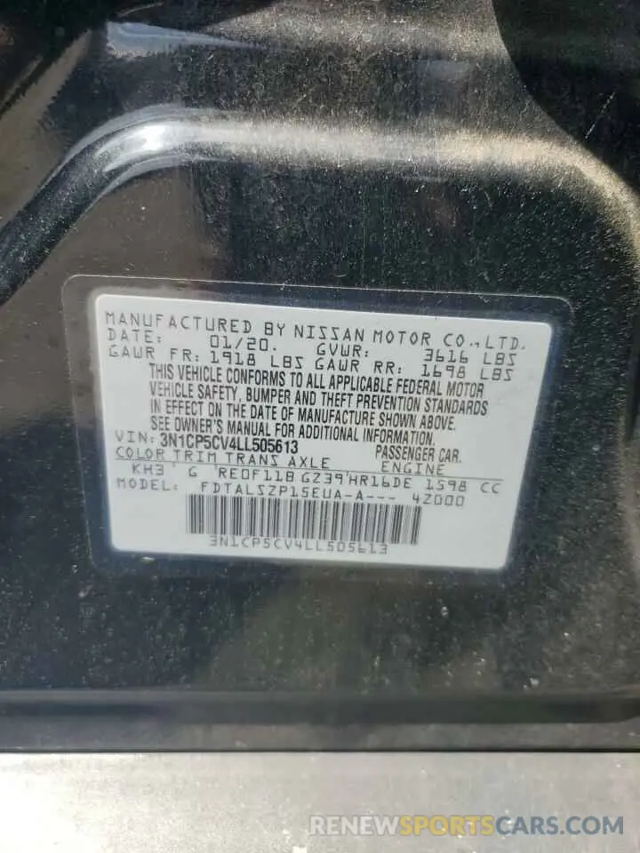 13 Photograph of a damaged car 3N1CP5CV4LL505613 NISSAN KICKS 2020