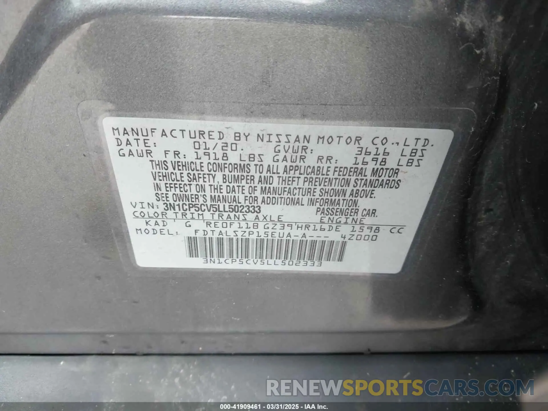 9 Photograph of a damaged car 3N1CP5CV5LL502333 NISSAN KICKS 2020