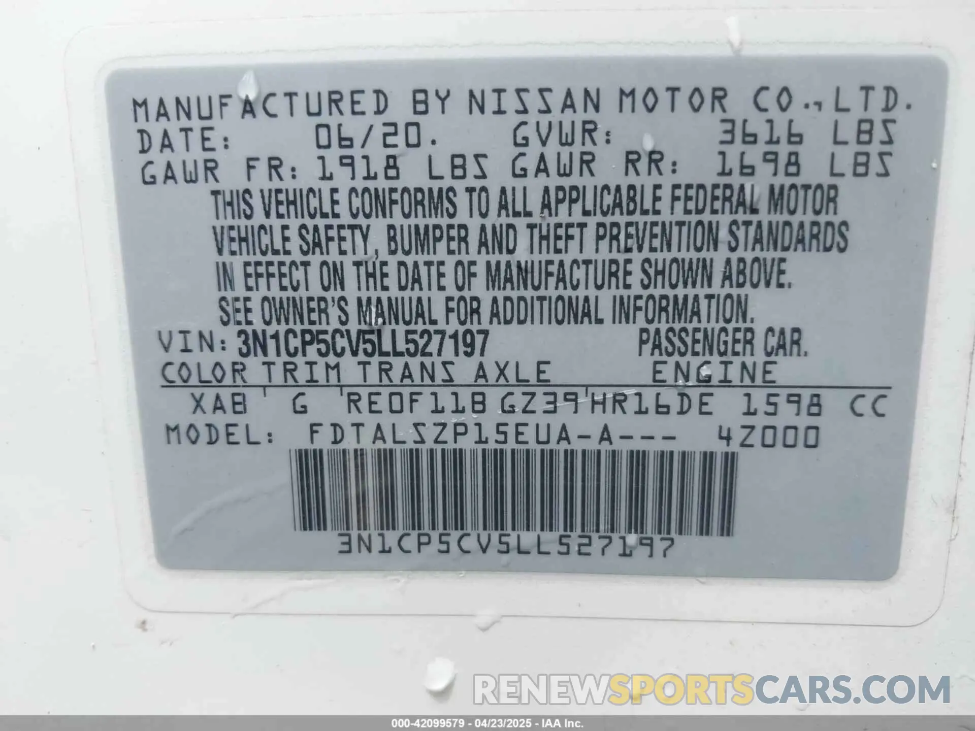 9 Photograph of a damaged car 3N1CP5CV5LL527197 NISSAN KICKS 2020