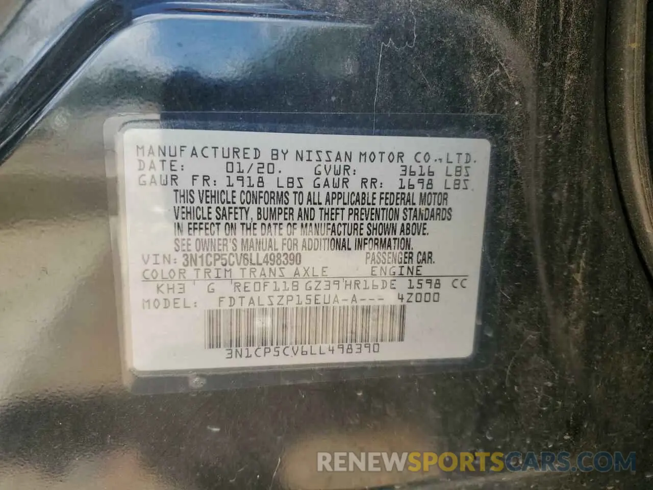12 Photograph of a damaged car 3N1CP5CV6LL498390 NISSAN KICKS 2020