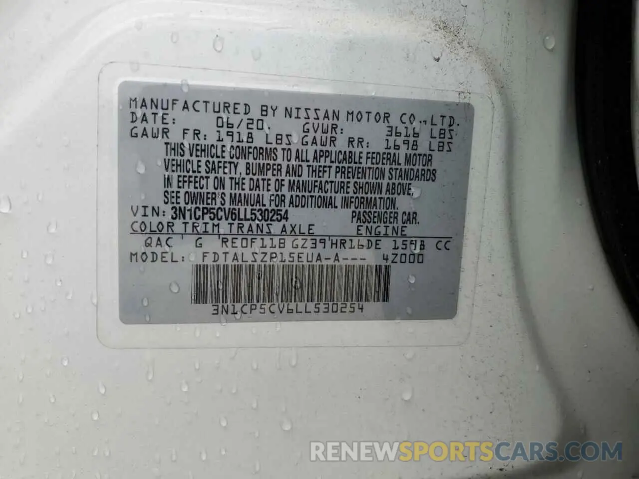 13 Photograph of a damaged car 3N1CP5CV6LL530254 NISSAN KICKS 2020