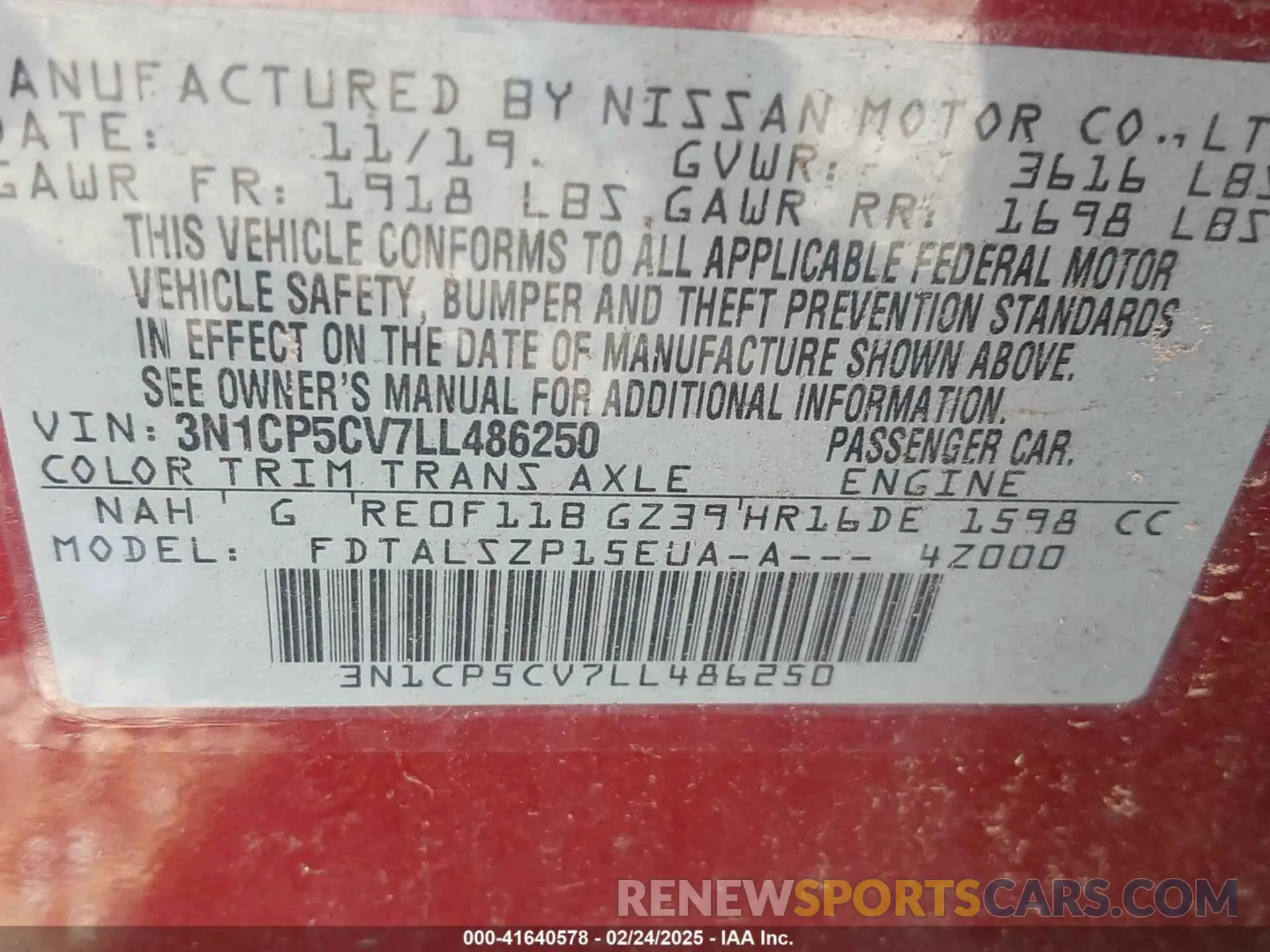 9 Photograph of a damaged car 3N1CP5CV7LL486250 NISSAN KICKS 2020