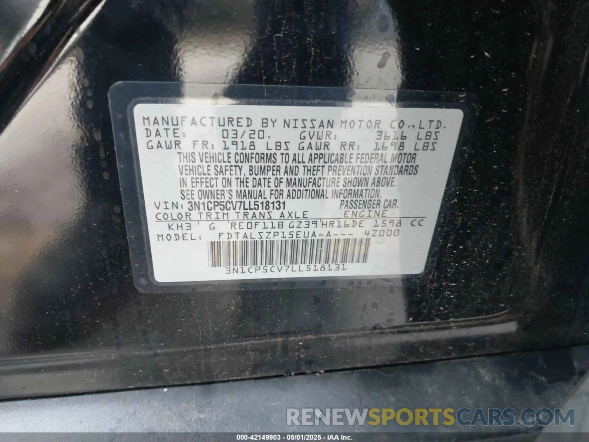 9 Photograph of a damaged car 3N1CP5CV7LL518131 NISSAN KICKS 2020