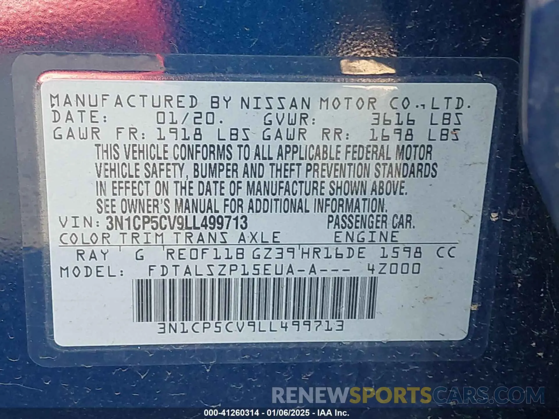 9 Photograph of a damaged car 3N1CP5CV9LL499713 NISSAN KICKS 2020