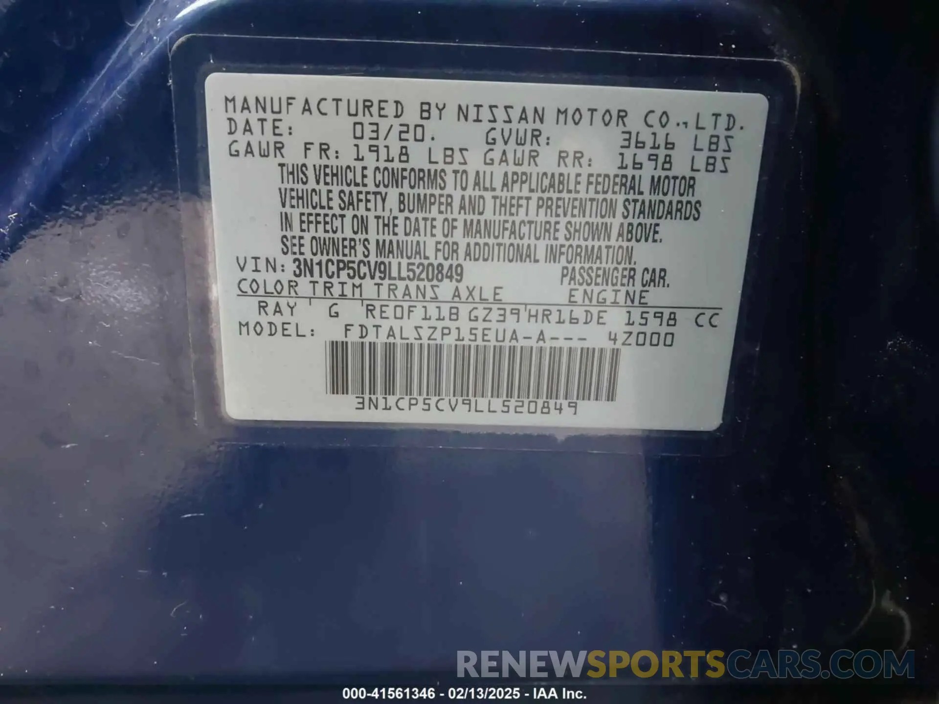 9 Photograph of a damaged car 3N1CP5CV9LL520849 NISSAN KICKS 2020