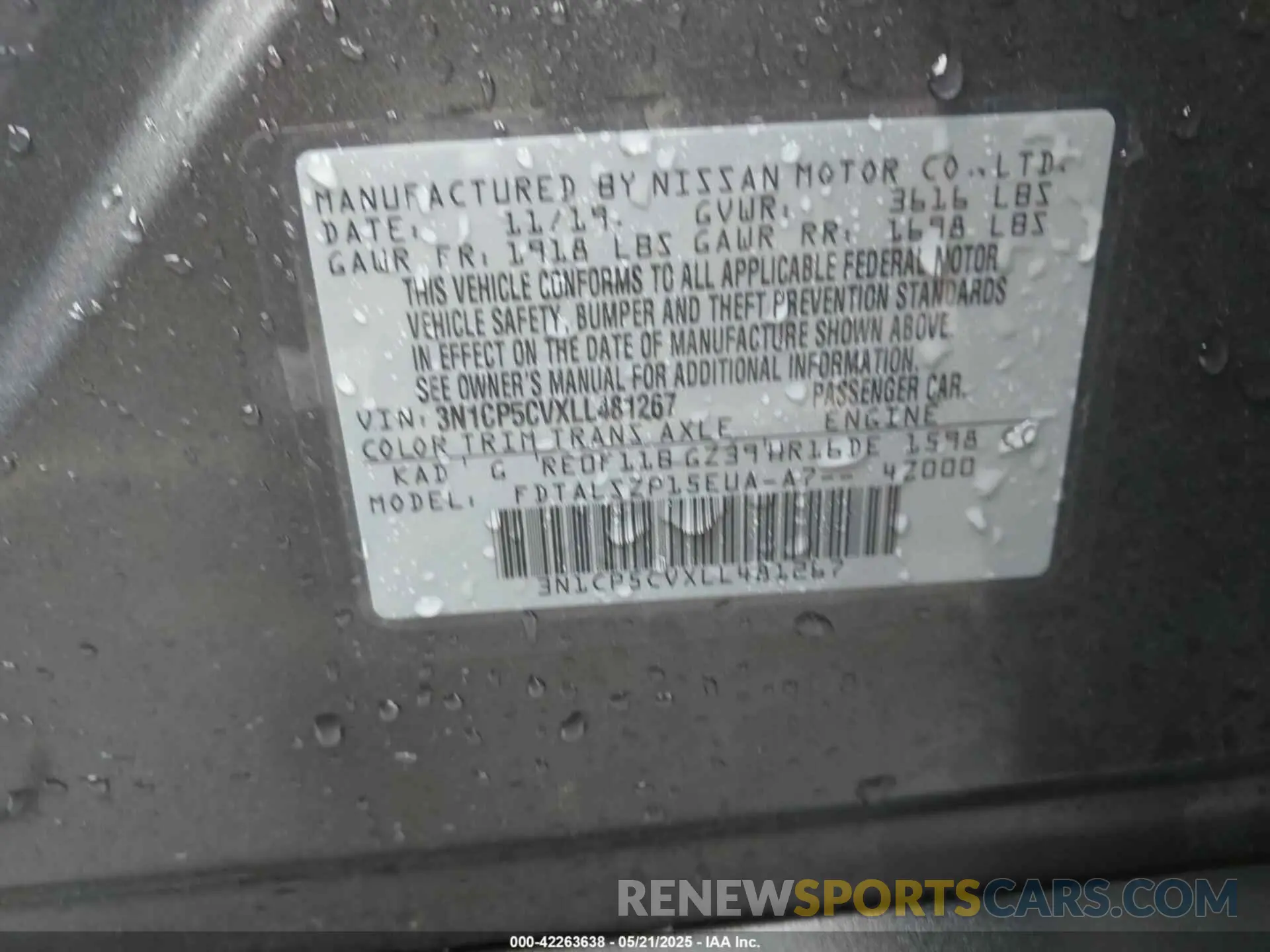 9 Photograph of a damaged car 3N1CP5CVXLL481267 NISSAN KICKS 2020