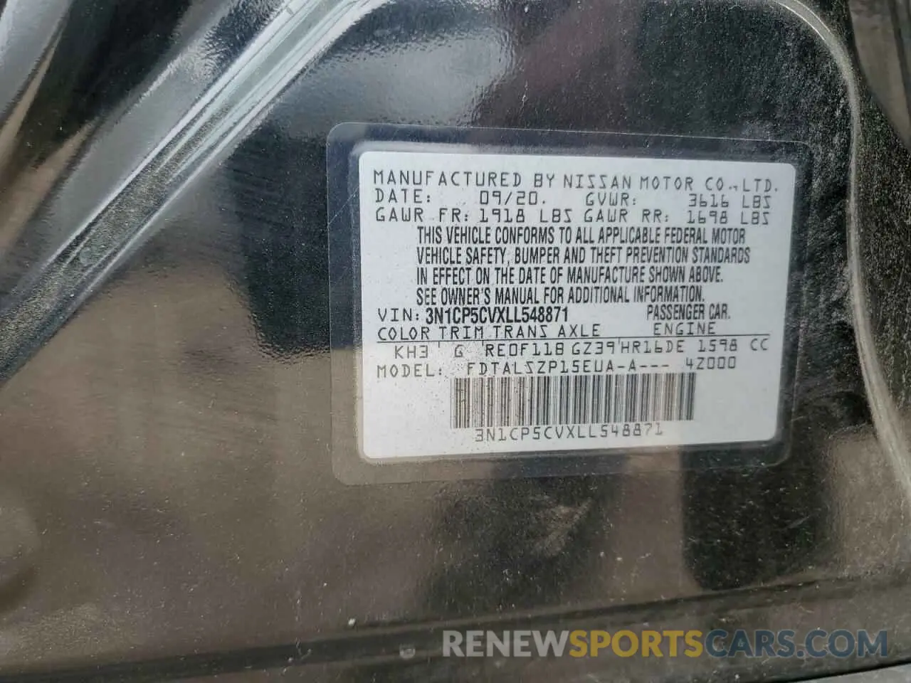 12 Photograph of a damaged car 3N1CP5CVXLL548871 NISSAN KICKS 2020