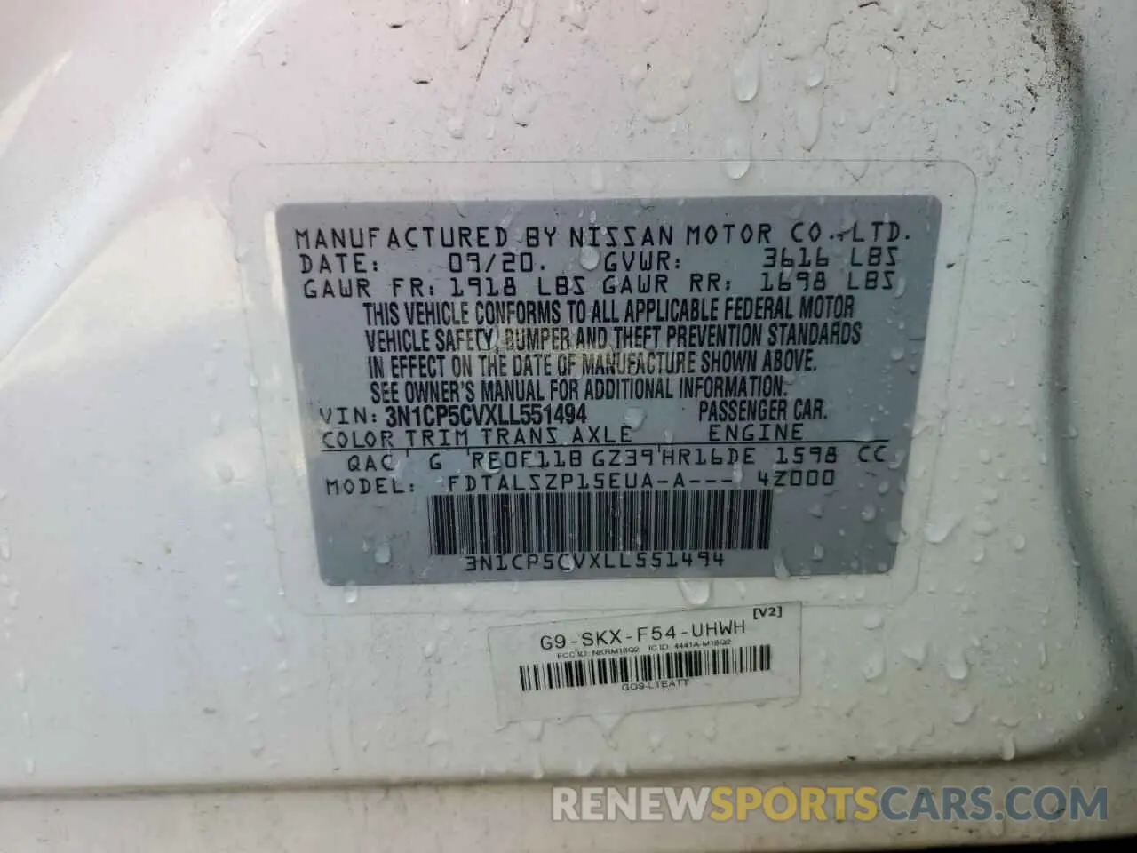 13 Photograph of a damaged car 3N1CP5CVXLL551494 NISSAN KICKS 2020