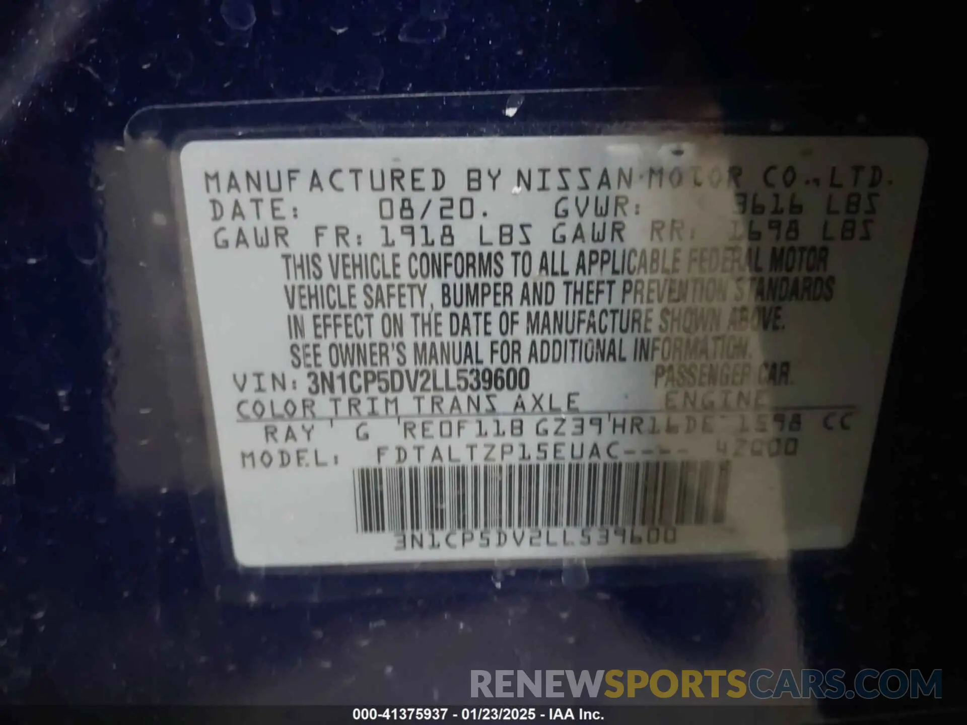 9 Photograph of a damaged car 3N1CP5DV2LL539600 NISSAN KICKS 2020