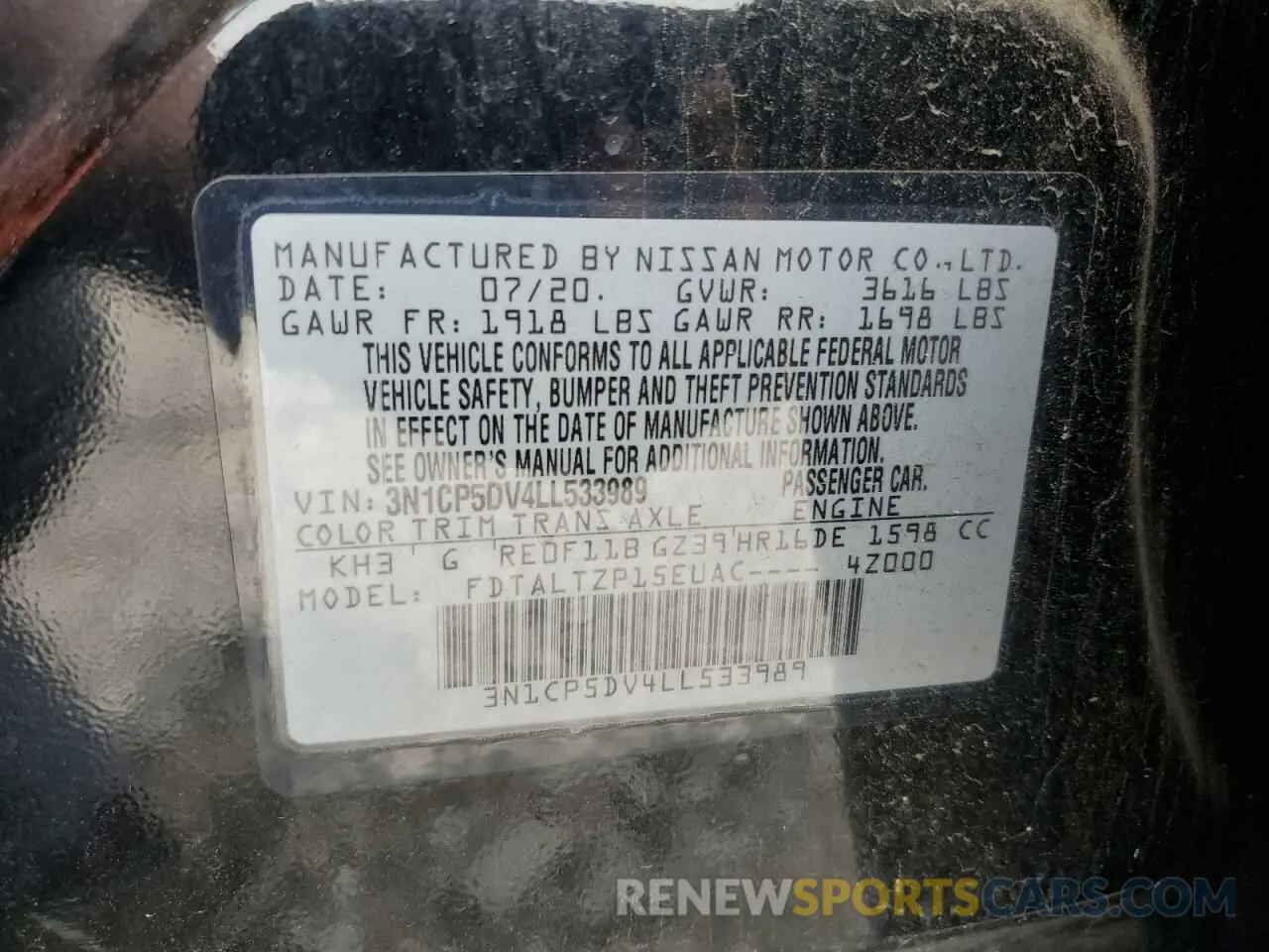 12 Photograph of a damaged car 3N1CP5DV4LL533989 NISSAN KICKS 2020