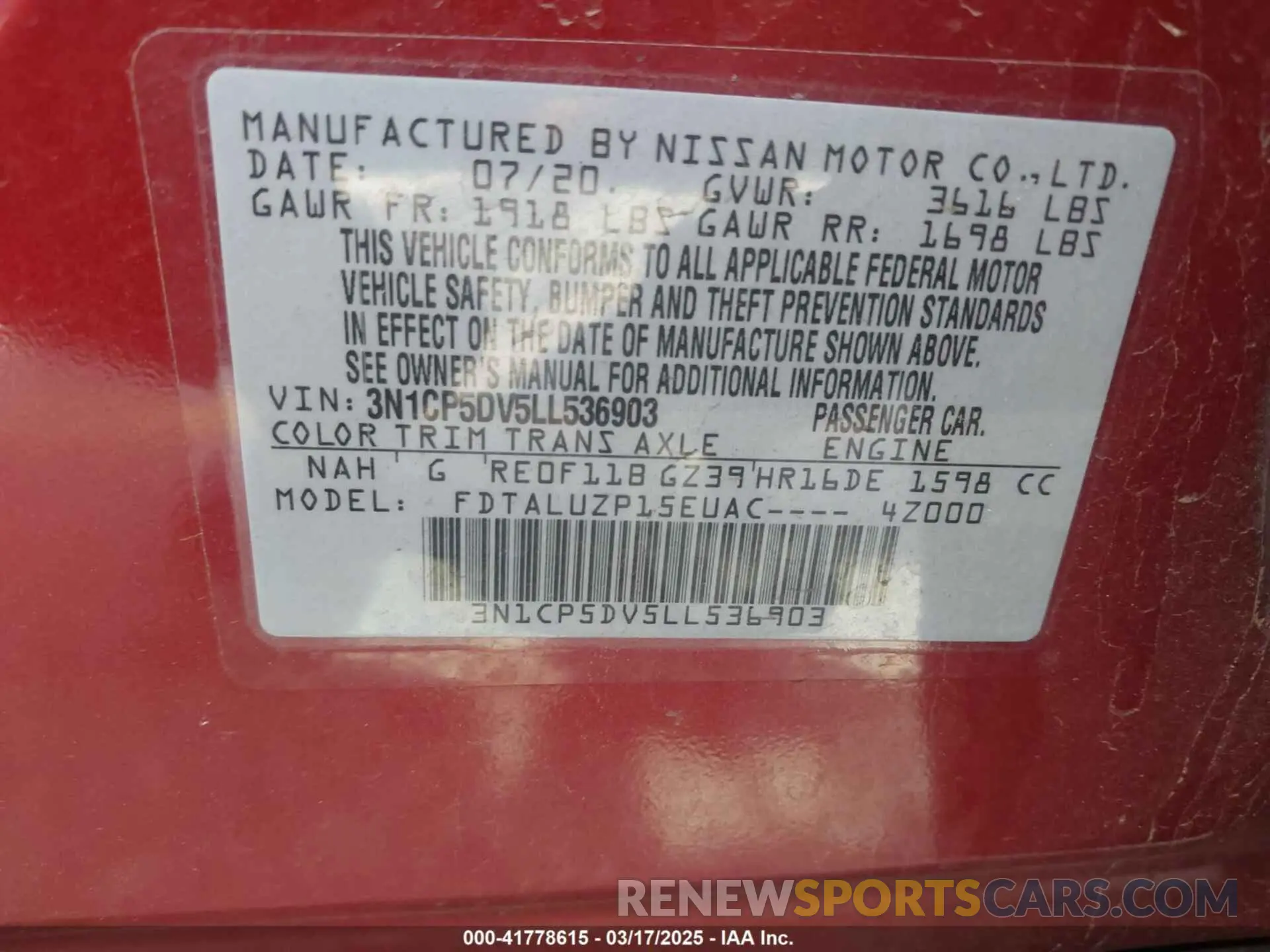 9 Photograph of a damaged car 3N1CP5DV5LL536903 NISSAN KICKS 2020