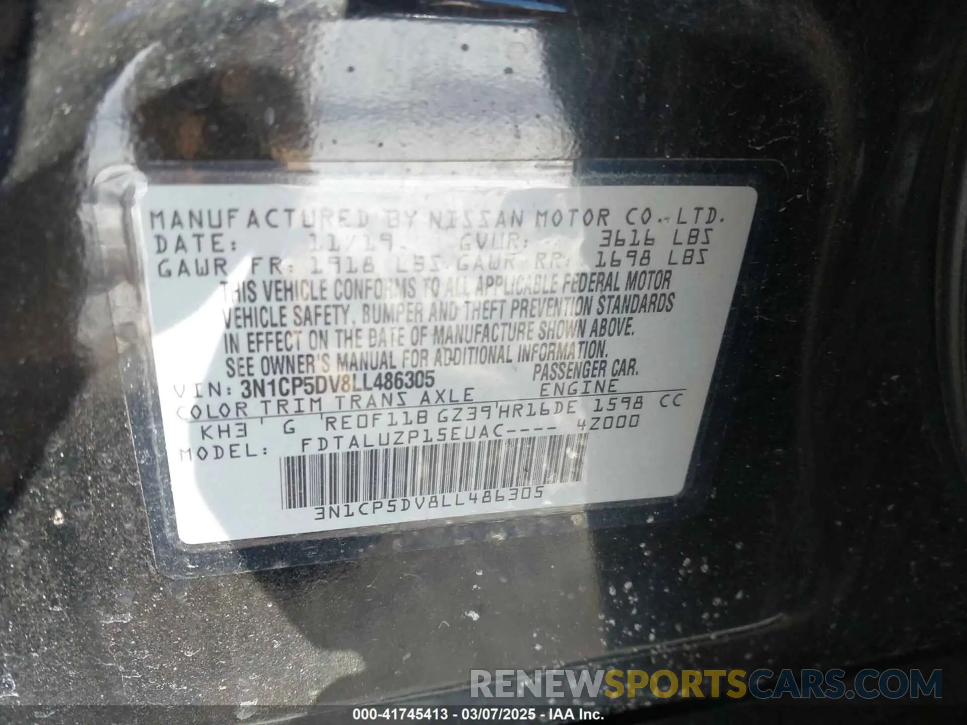 9 Photograph of a damaged car 3N1CP5DV8LL486305 NISSAN KICKS 2020