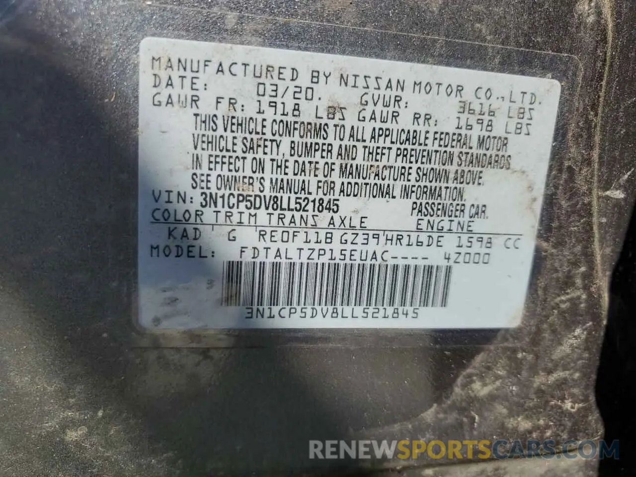 14 Photograph of a damaged car 3N1CP5DV8LL521845 NISSAN KICKS 2020