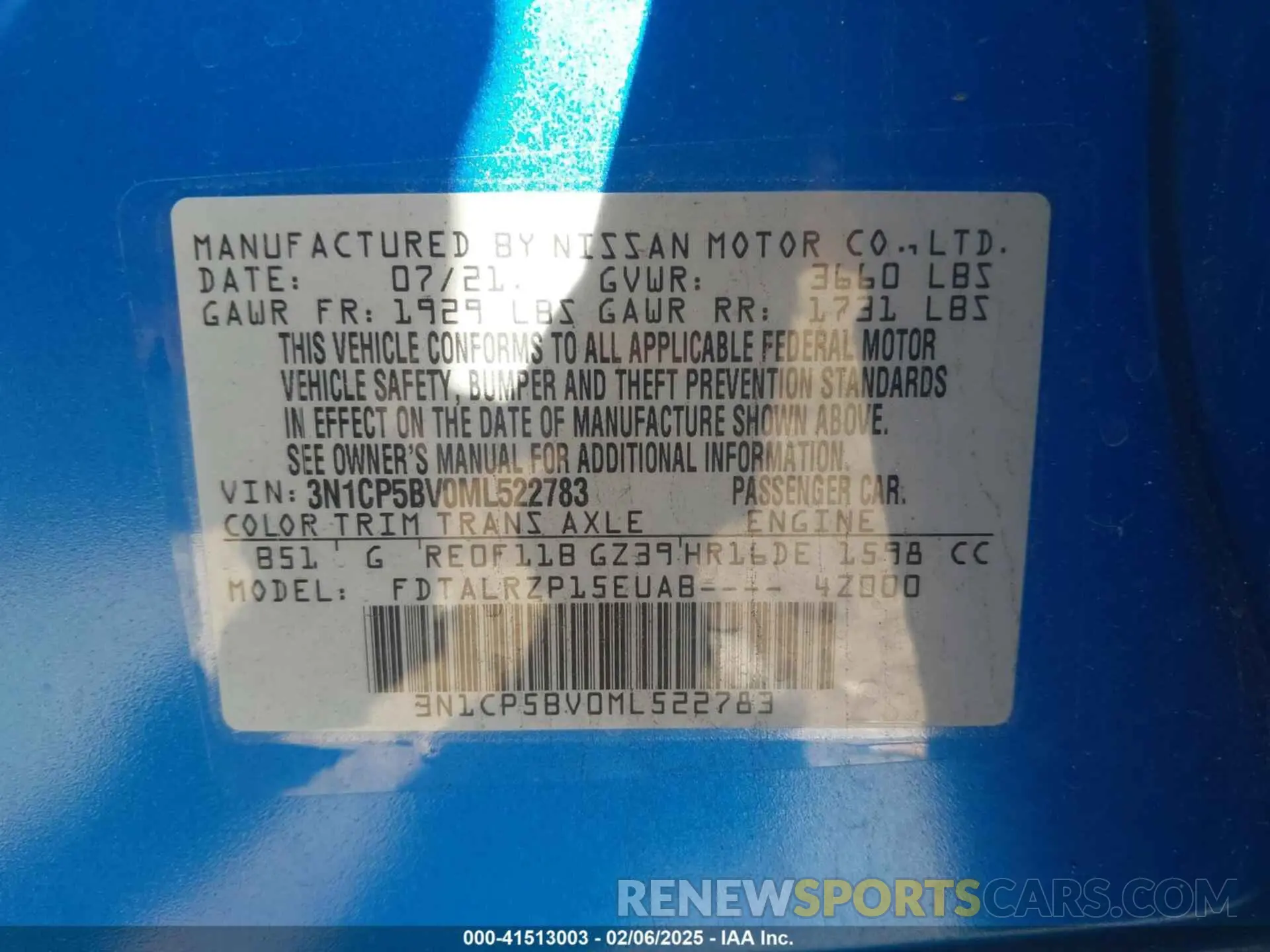 9 Photograph of a damaged car 3N1CP5BV0ML522783 NISSAN KICKS 2021