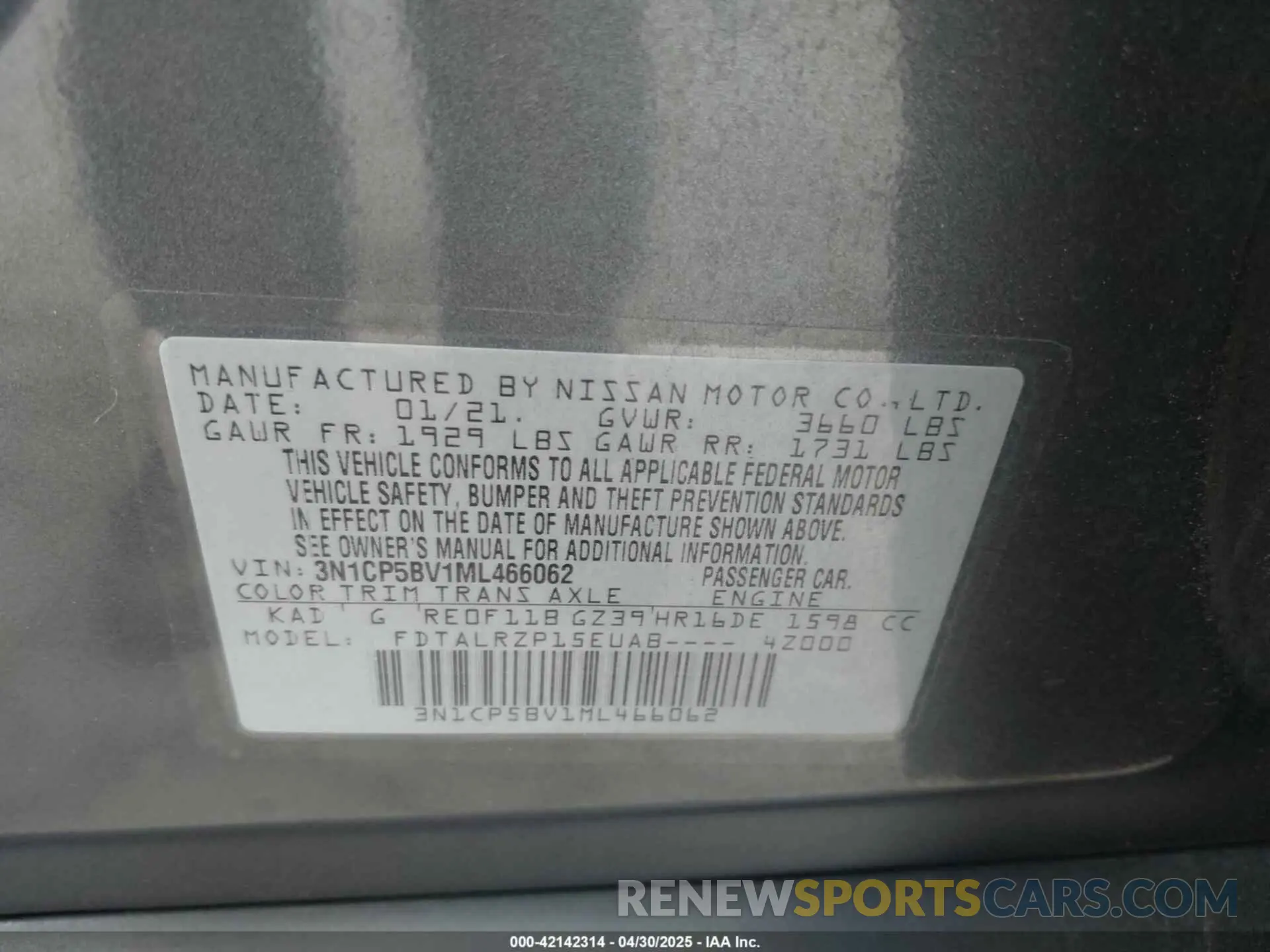 9 Photograph of a damaged car 3N1CP5BV1ML466062 NISSAN KICKS 2021