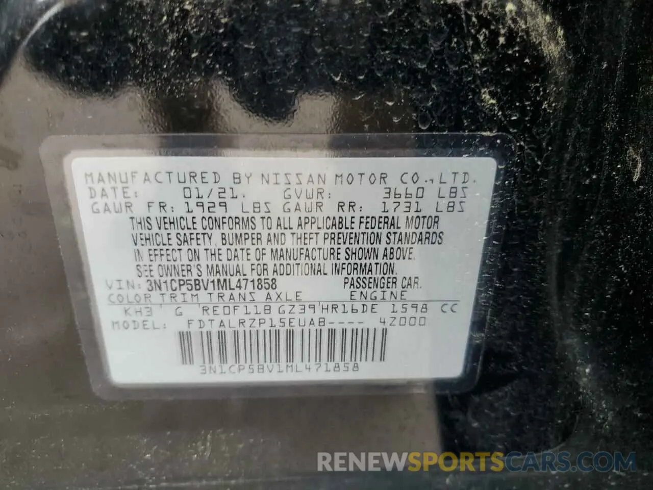 13 Photograph of a damaged car 3N1CP5BV1ML471858 NISSAN KICKS 2021