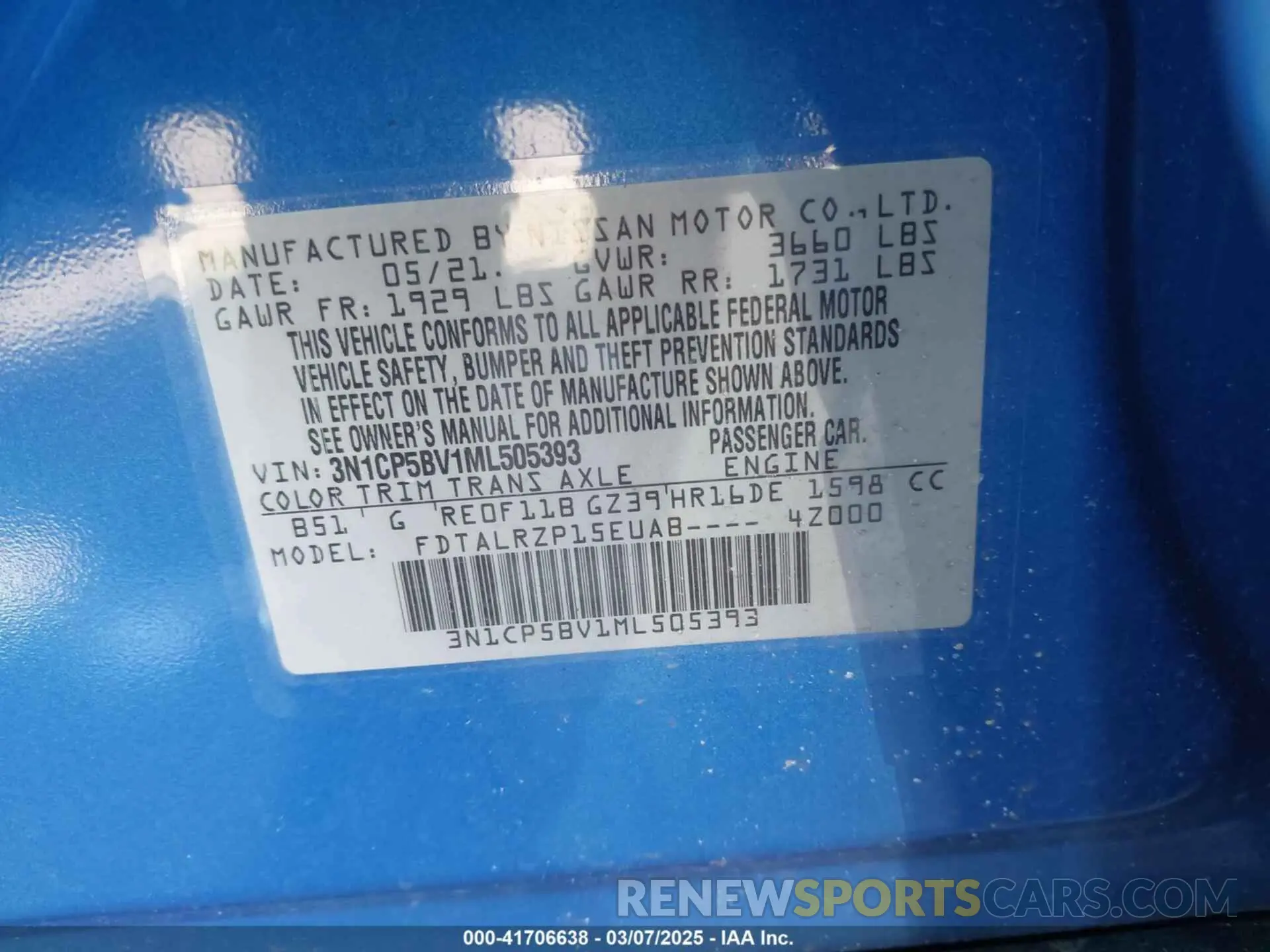 9 Photograph of a damaged car 3N1CP5BV1ML505393 NISSAN KICKS 2021