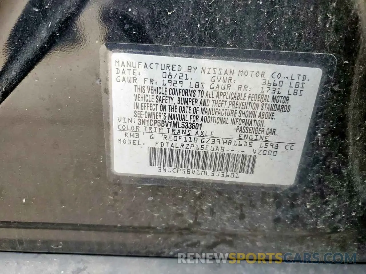 15 Photograph of a damaged car 3N1CP5BV1ML533601 NISSAN KICKS 2021