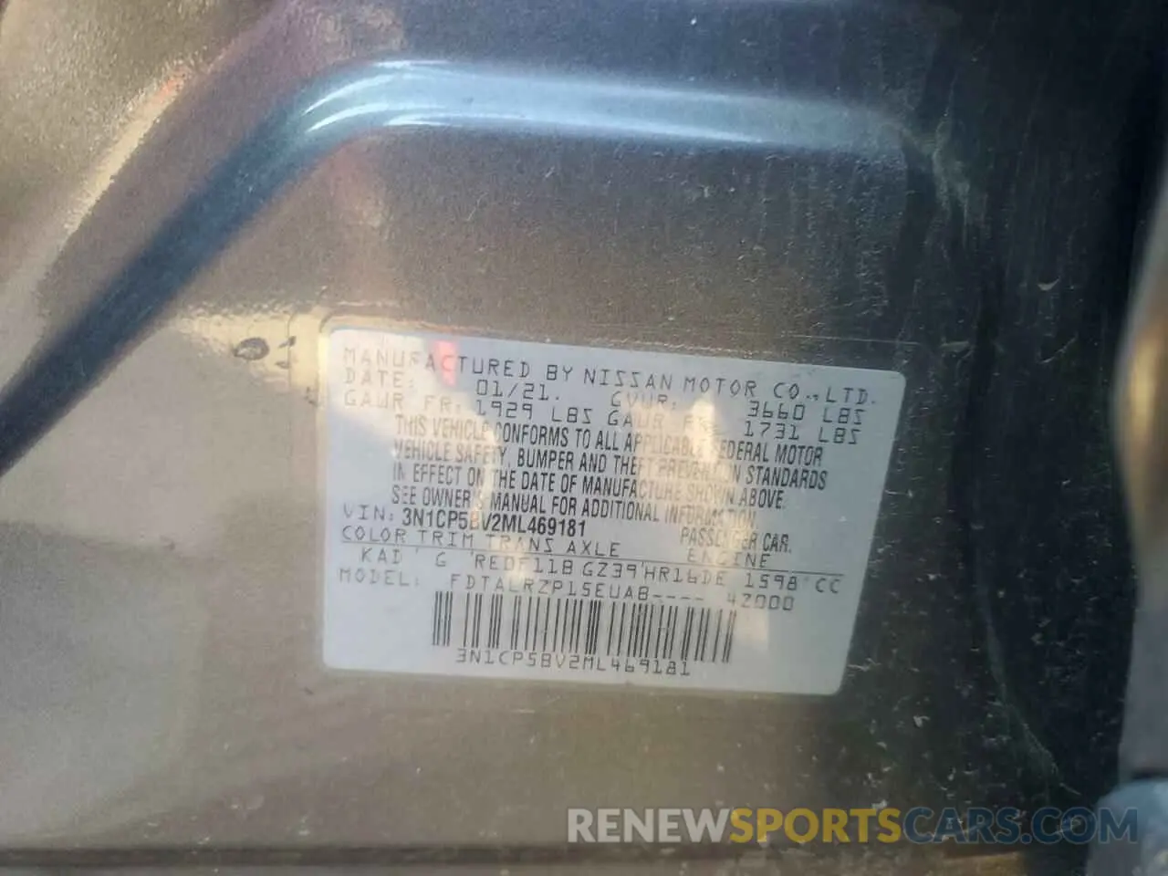 13 Photograph of a damaged car 3N1CP5BV2ML469181 NISSAN KICKS 2021