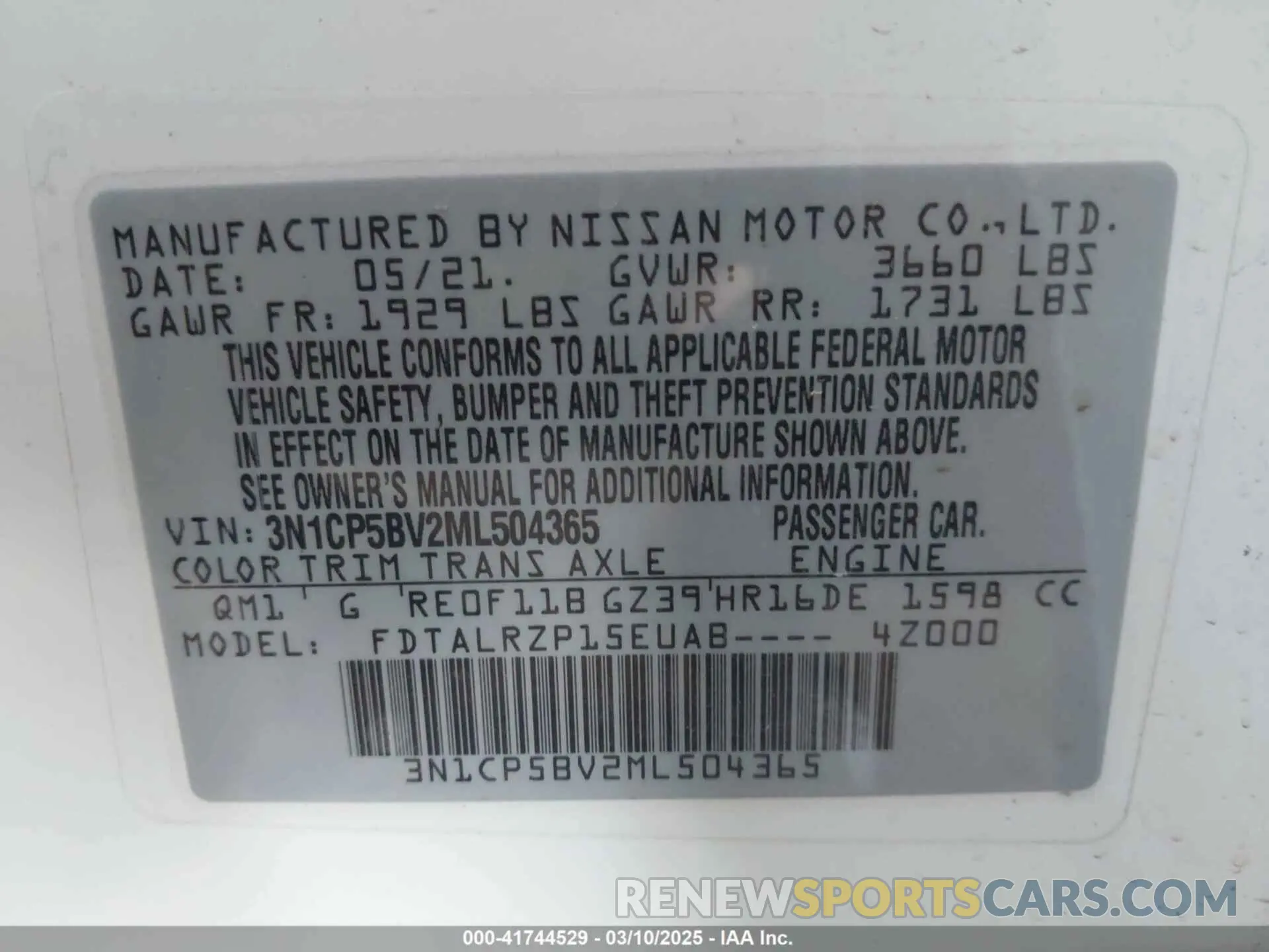 9 Photograph of a damaged car 3N1CP5BV2ML504365 NISSAN KICKS 2021