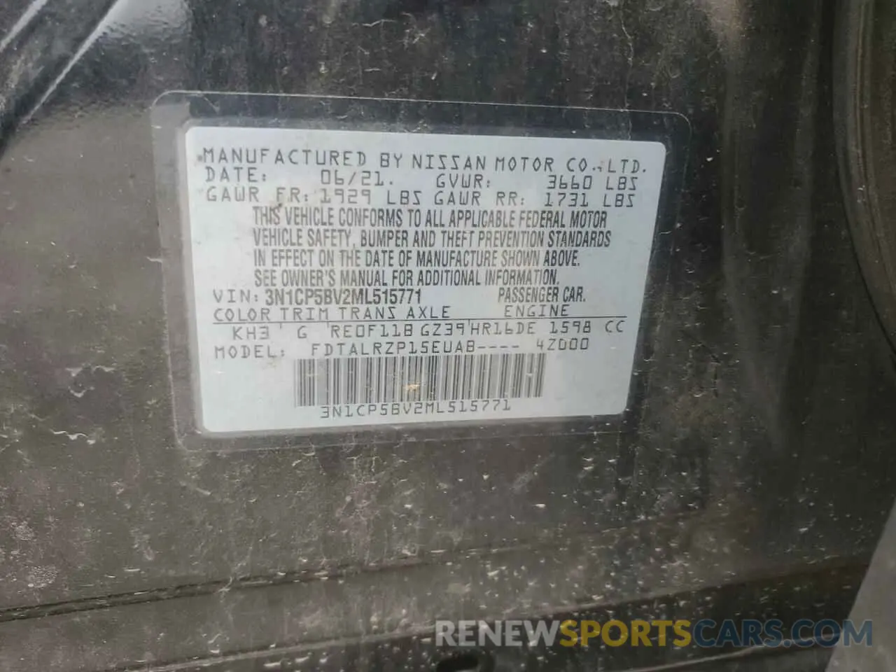 13 Photograph of a damaged car 3N1CP5BV2ML515771 NISSAN KICKS 2021