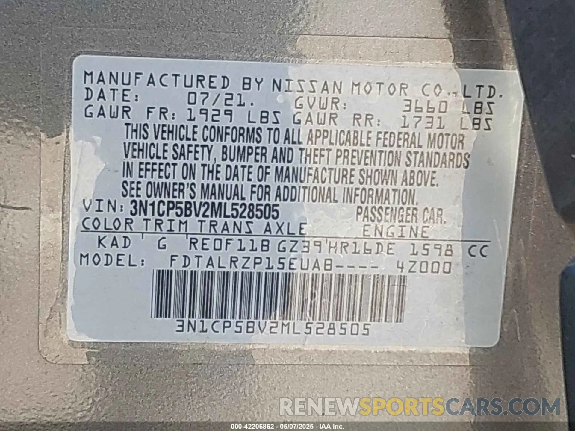 9 Photograph of a damaged car 3N1CP5BV2ML528505 NISSAN KICKS 2021