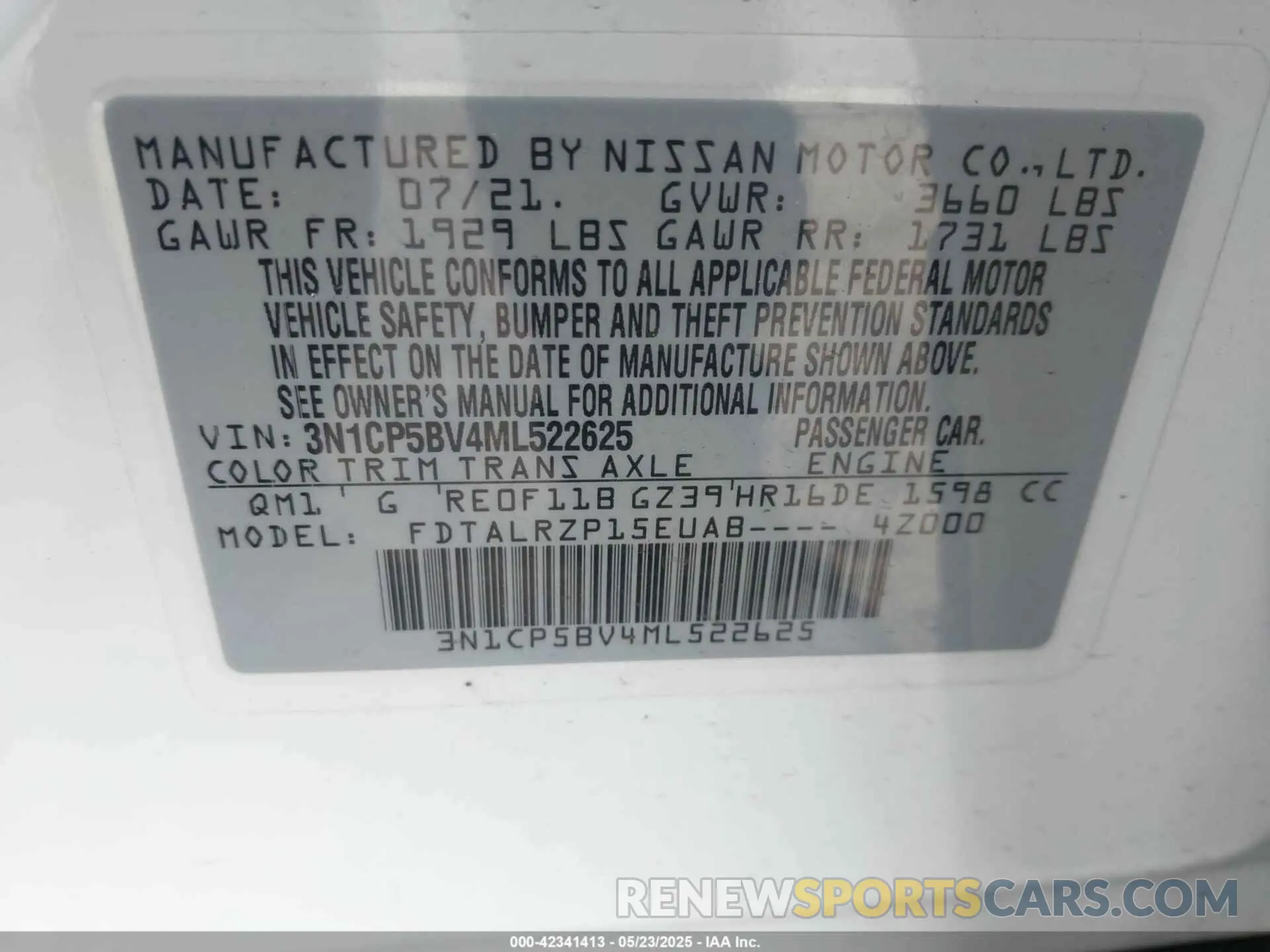 9 Photograph of a damaged car 3N1CP5BV4ML522625 NISSAN KICKS 2021