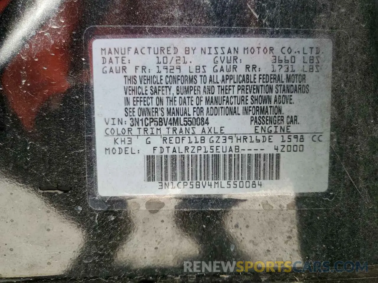 13 Photograph of a damaged car 3N1CP5BV4ML550084 NISSAN KICKS 2021