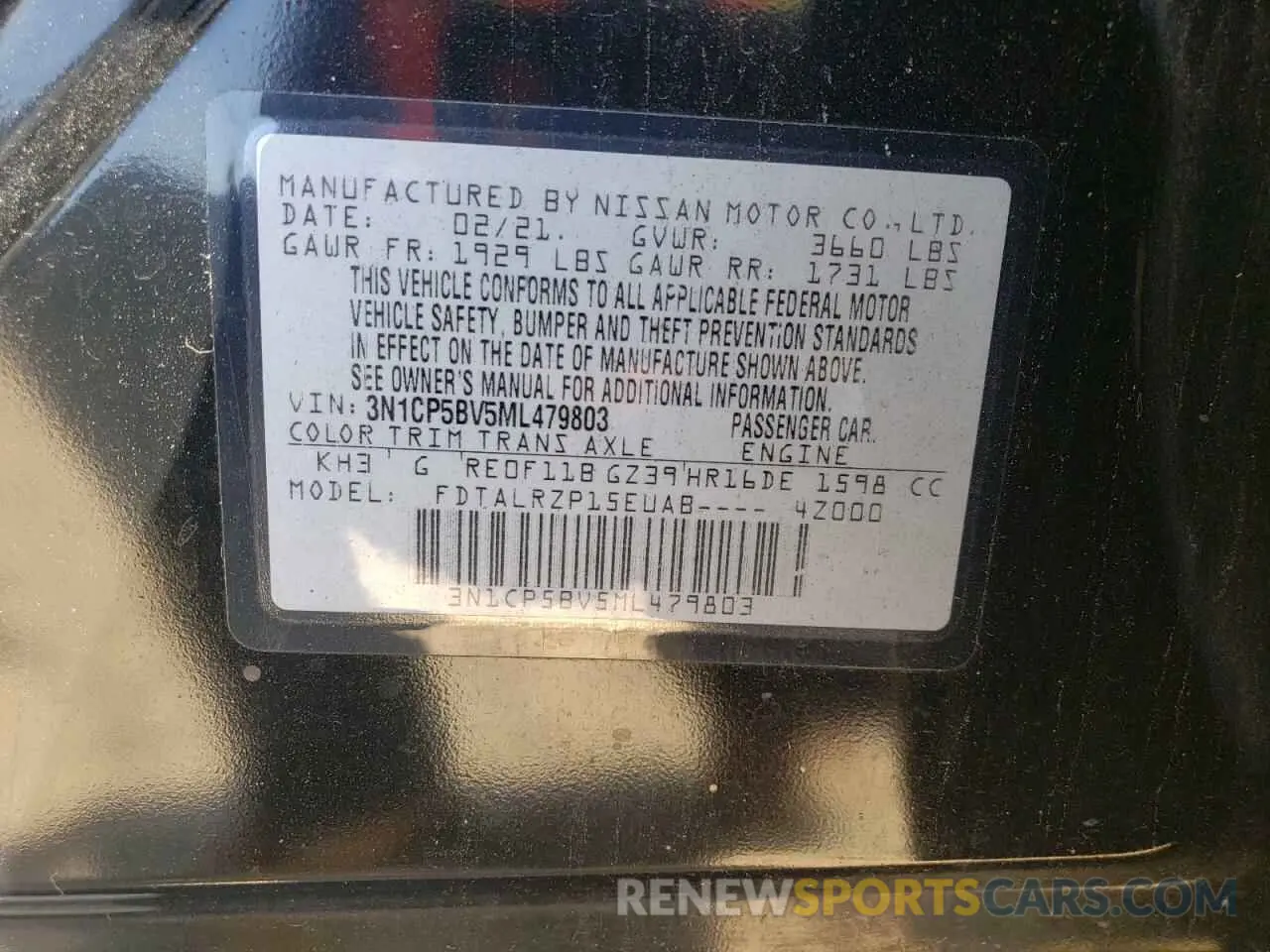 14 Photograph of a damaged car 3N1CP5BV5ML479803 NISSAN KICKS 2021