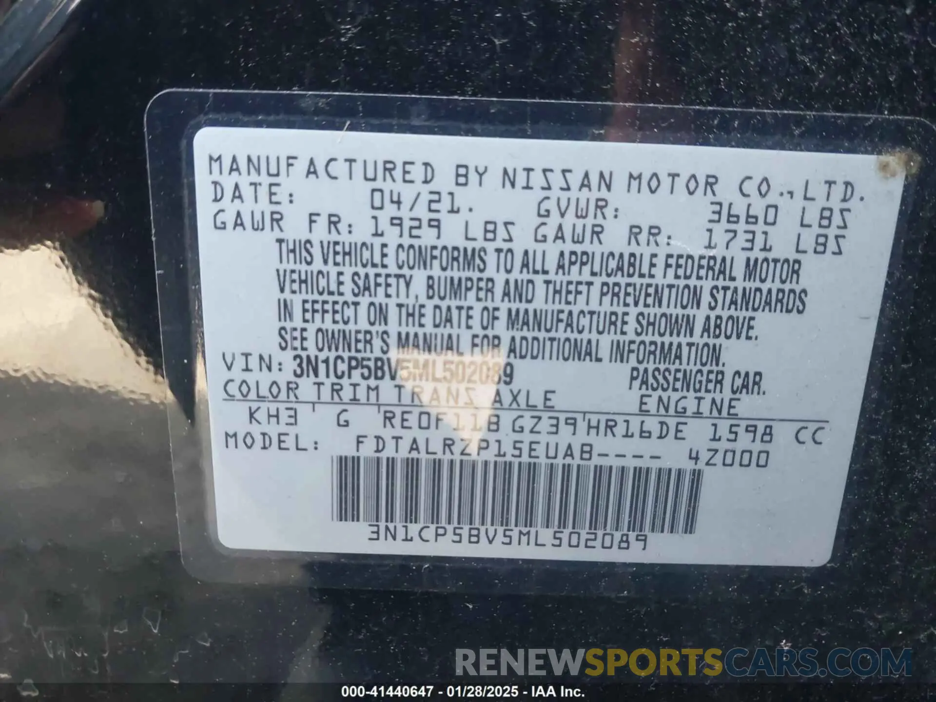 9 Photograph of a damaged car 3N1CP5BV5ML502089 NISSAN KICKS 2021