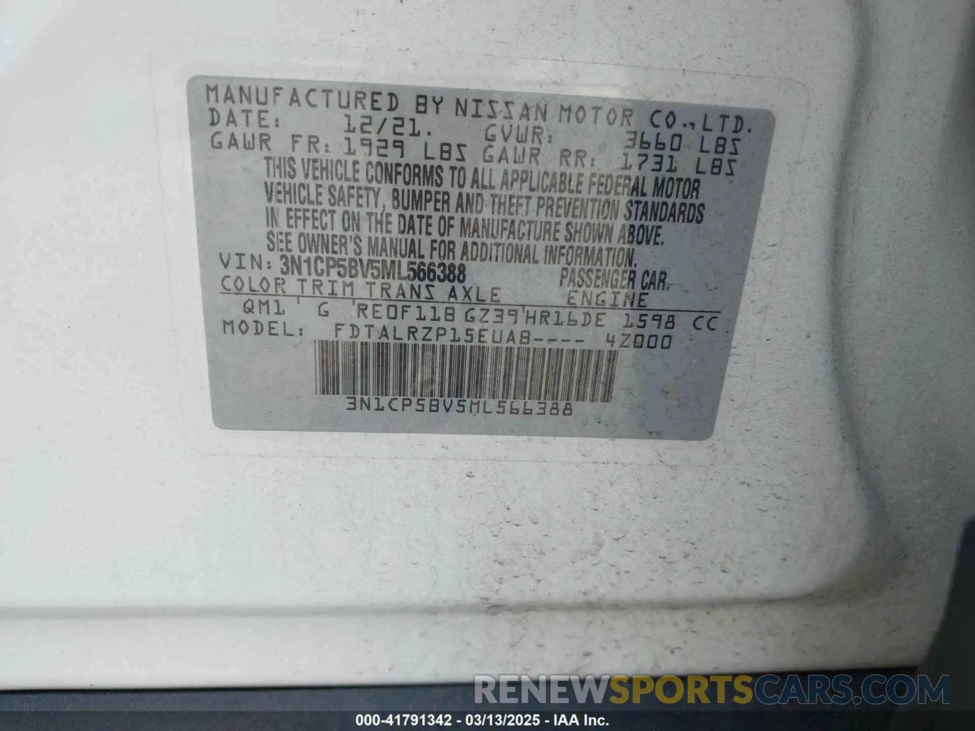 9 Photograph of a damaged car 3N1CP5BV5ML566388 NISSAN KICKS 2021