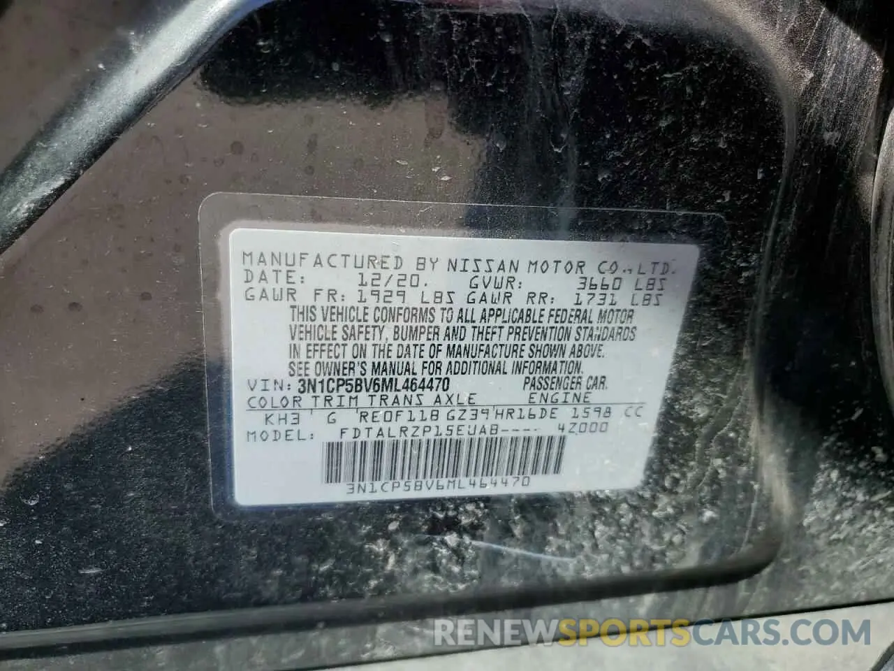 13 Photograph of a damaged car 3N1CP5BV6ML464470 NISSAN KICKS 2021