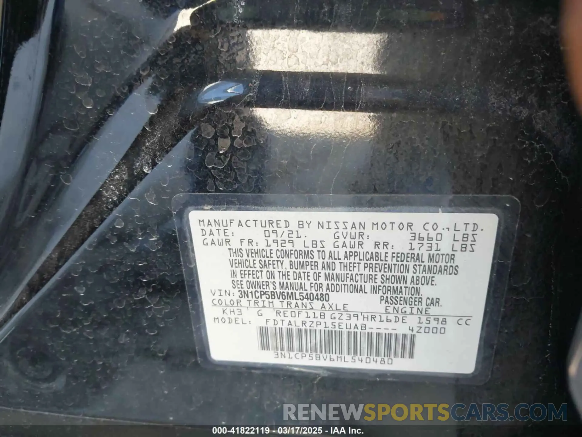 9 Photograph of a damaged car 3N1CP5BV6ML540480 NISSAN KICKS 2021