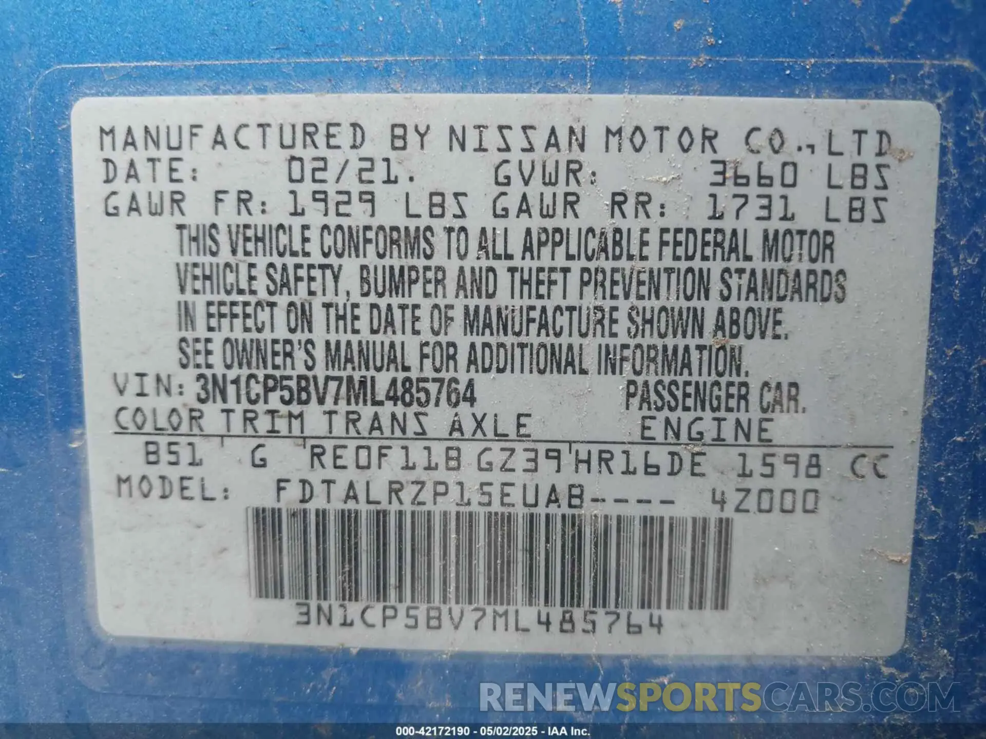 9 Photograph of a damaged car 3N1CP5BV7ML485764 NISSAN KICKS 2021