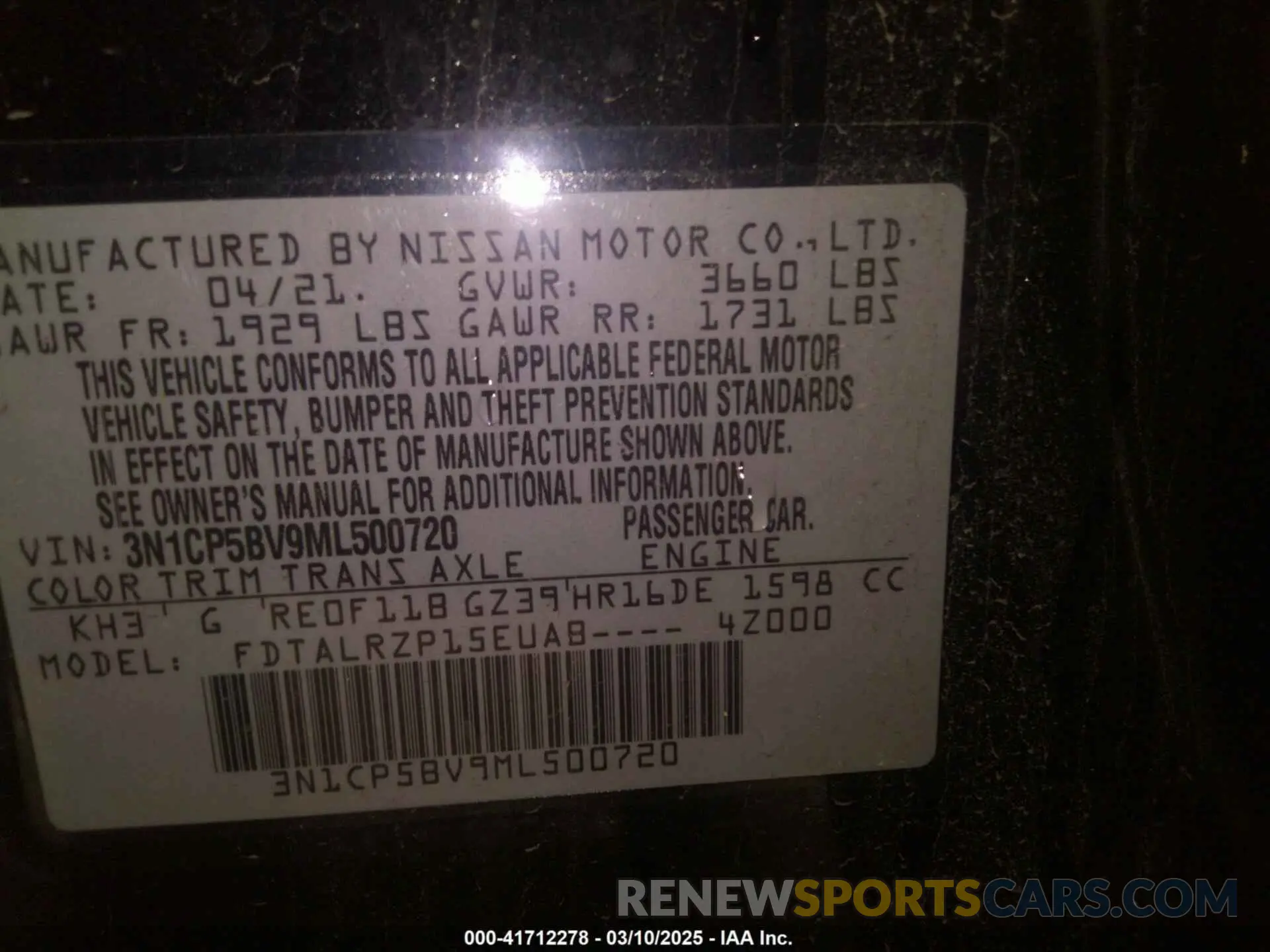 9 Photograph of a damaged car 3N1CP5BV9ML500720 NISSAN KICKS 2021
