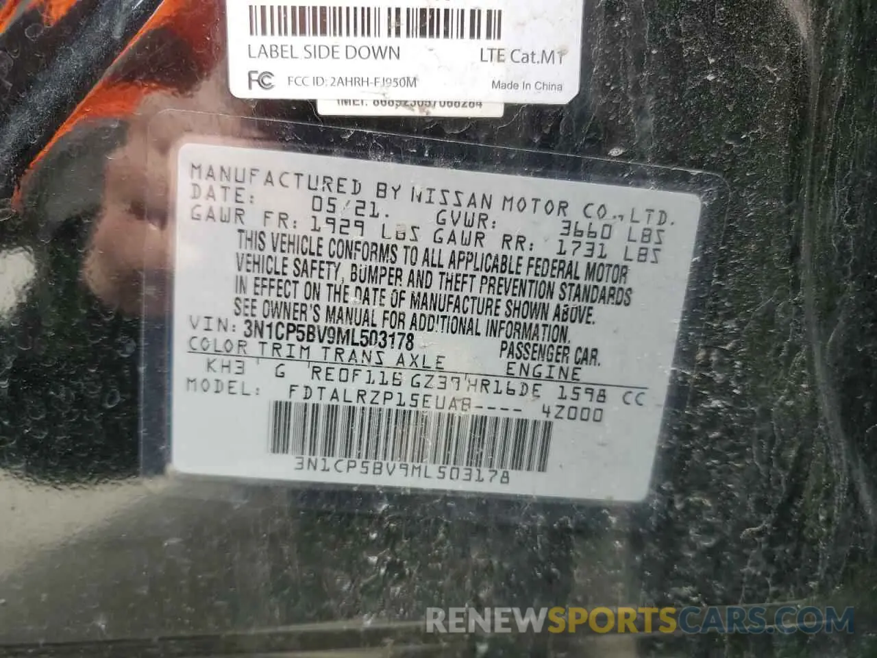 13 Photograph of a damaged car 3N1CP5BV9ML503178 NISSAN KICKS 2021