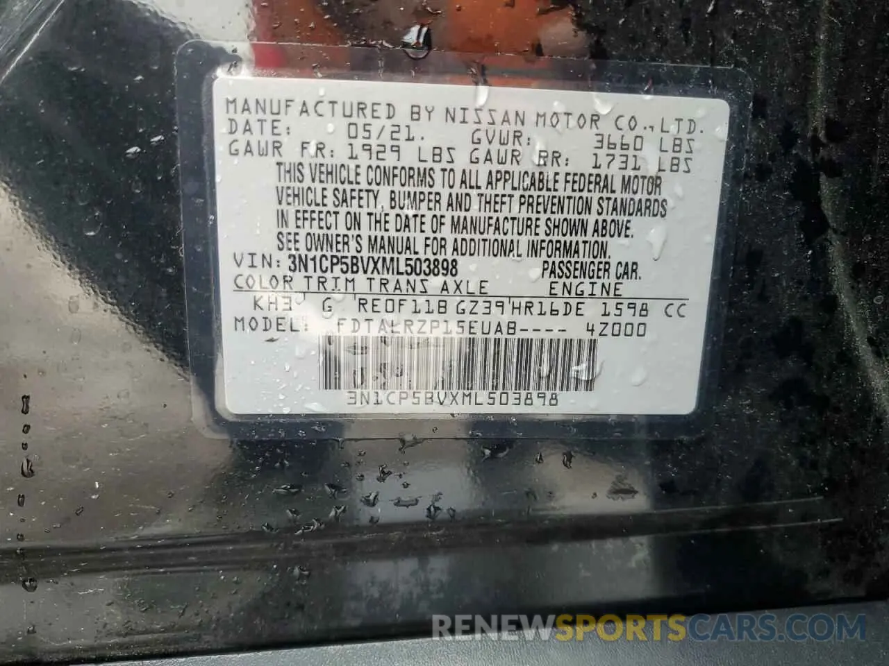 13 Photograph of a damaged car 3N1CP5BVXML503898 NISSAN KICKS 2021