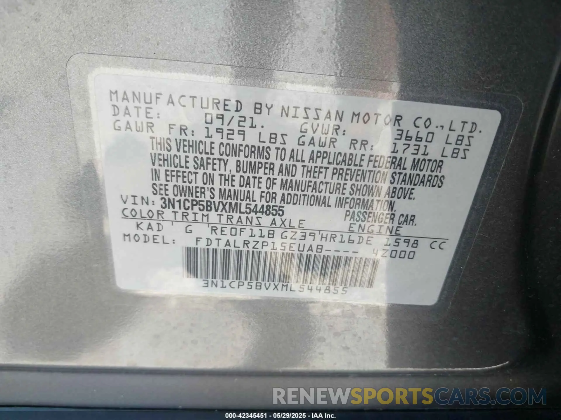 9 Photograph of a damaged car 3N1CP5BVXML544855 NISSAN KICKS 2021