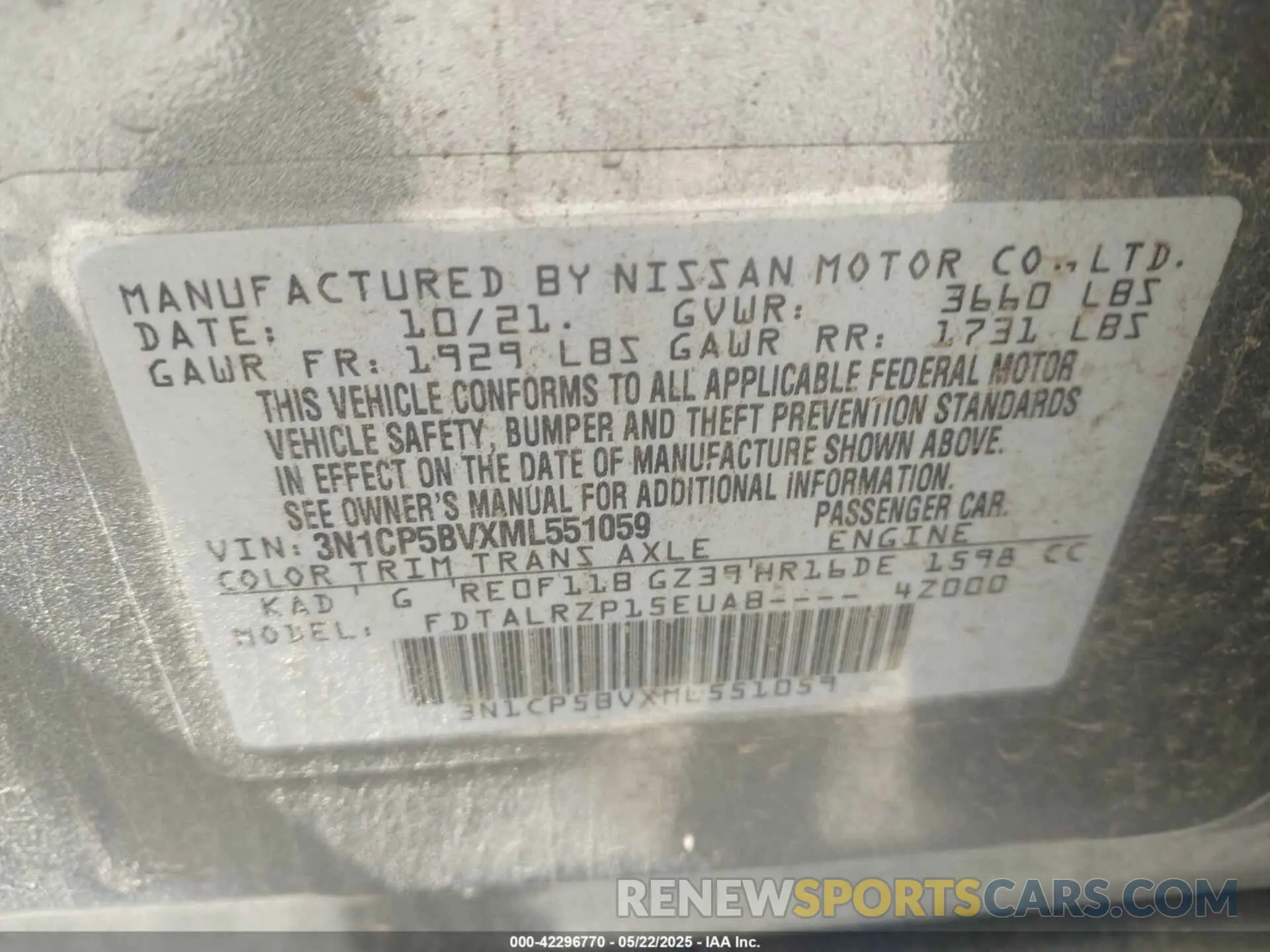 9 Photograph of a damaged car 3N1CP5BVXML551059 NISSAN KICKS 2021