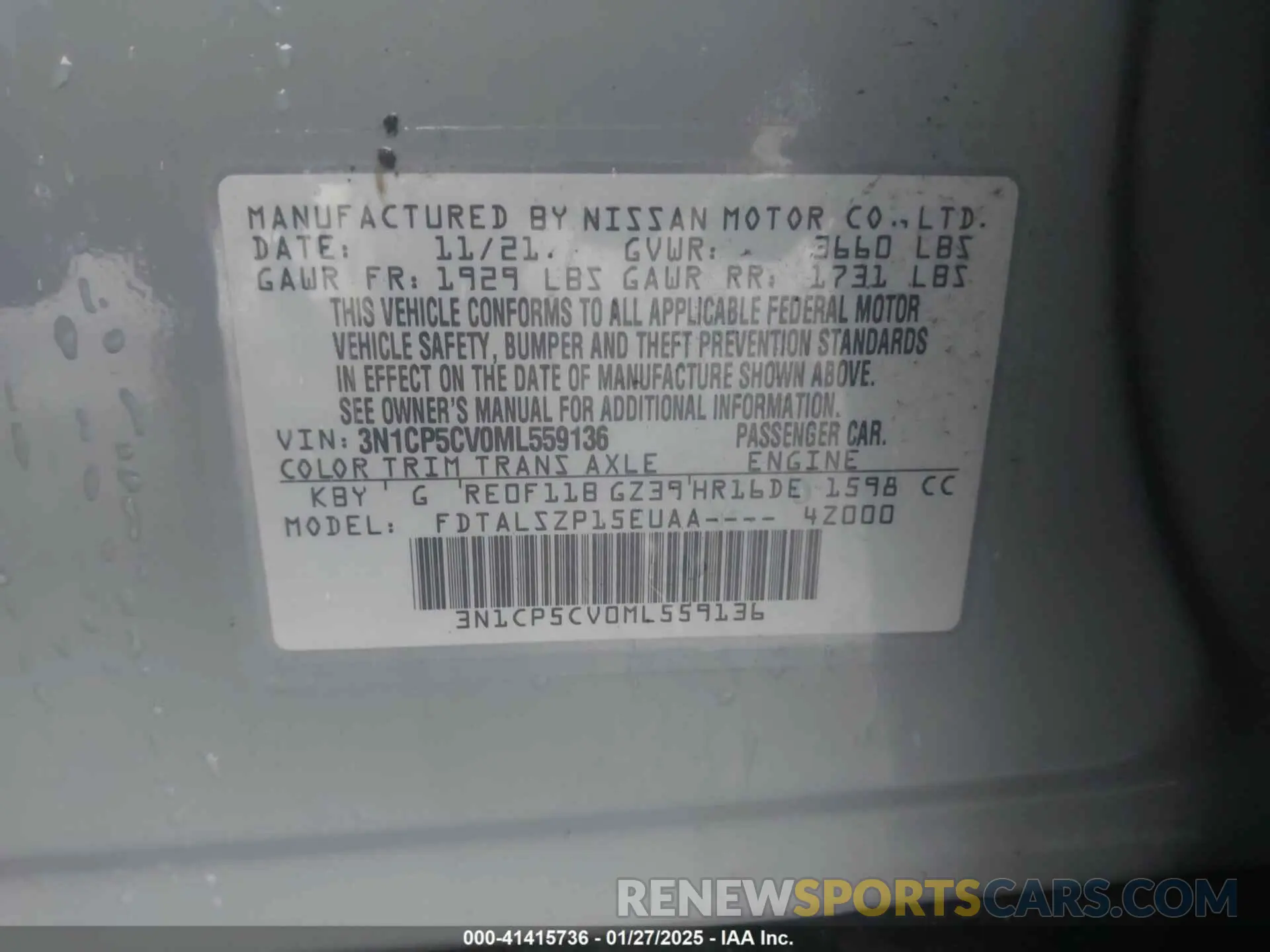 9 Photograph of a damaged car 3N1CP5CV0ML559136 NISSAN KICKS 2021
