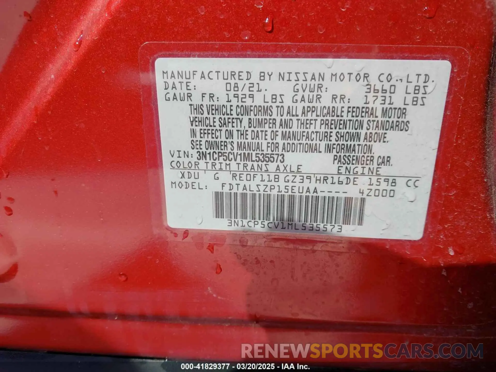 9 Photograph of a damaged car 3N1CP5CV1ML535573 NISSAN KICKS 2021
