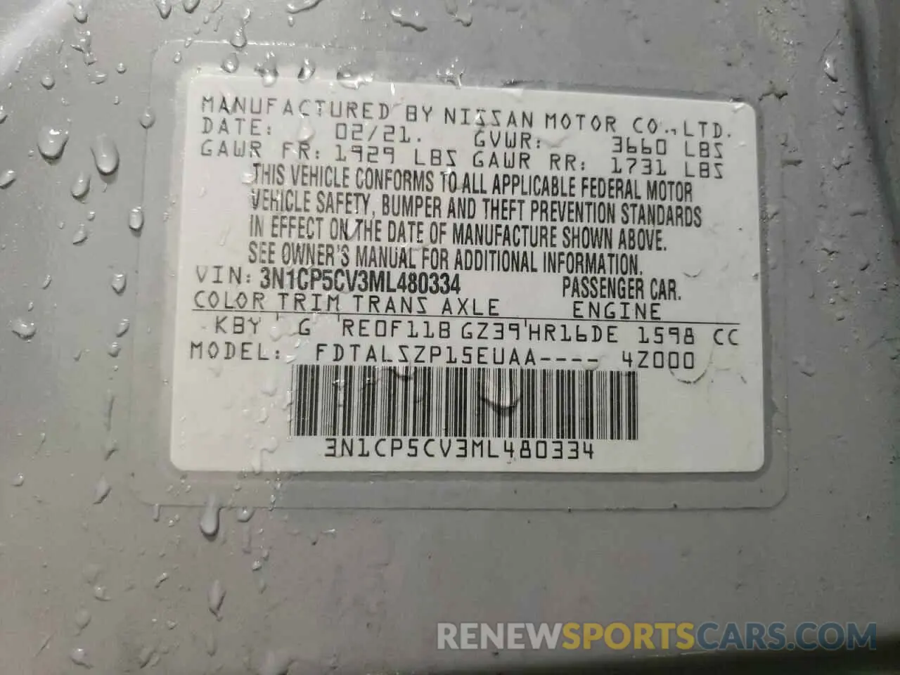 12 Photograph of a damaged car 3N1CP5CV3ML480334 NISSAN KICKS 2021
