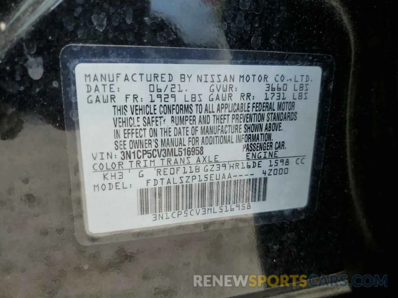 12 Photograph of a damaged car 3N1CP5CV3ML516958 NISSAN KICKS 2021