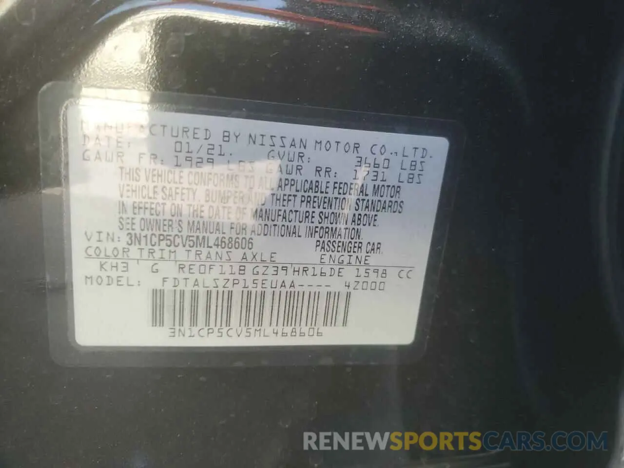 13 Photograph of a damaged car 3N1CP5CV5ML468606 NISSAN KICKS 2021