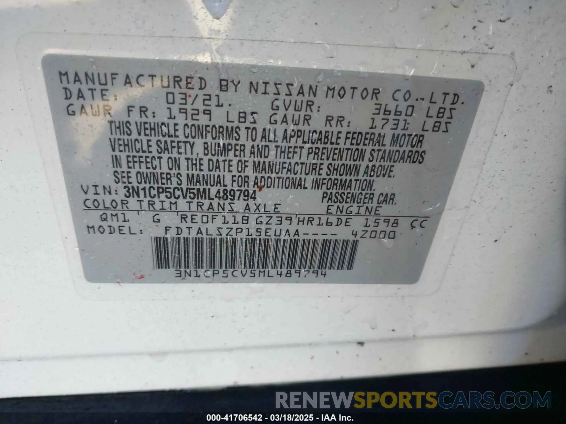 9 Photograph of a damaged car 3N1CP5CV5ML489794 NISSAN KICKS 2021
