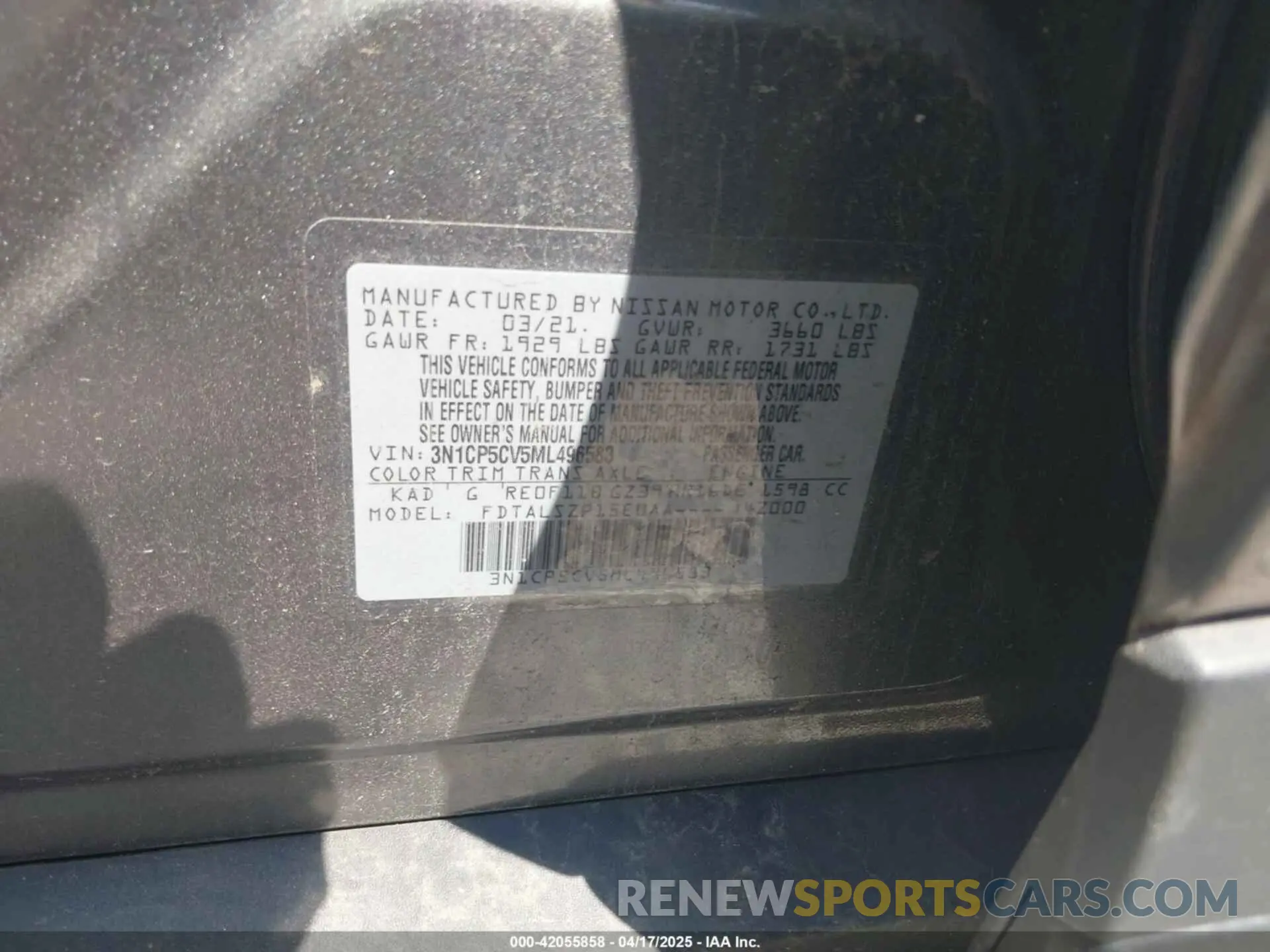 9 Photograph of a damaged car 3N1CP5CV5ML496583 NISSAN KICKS 2021