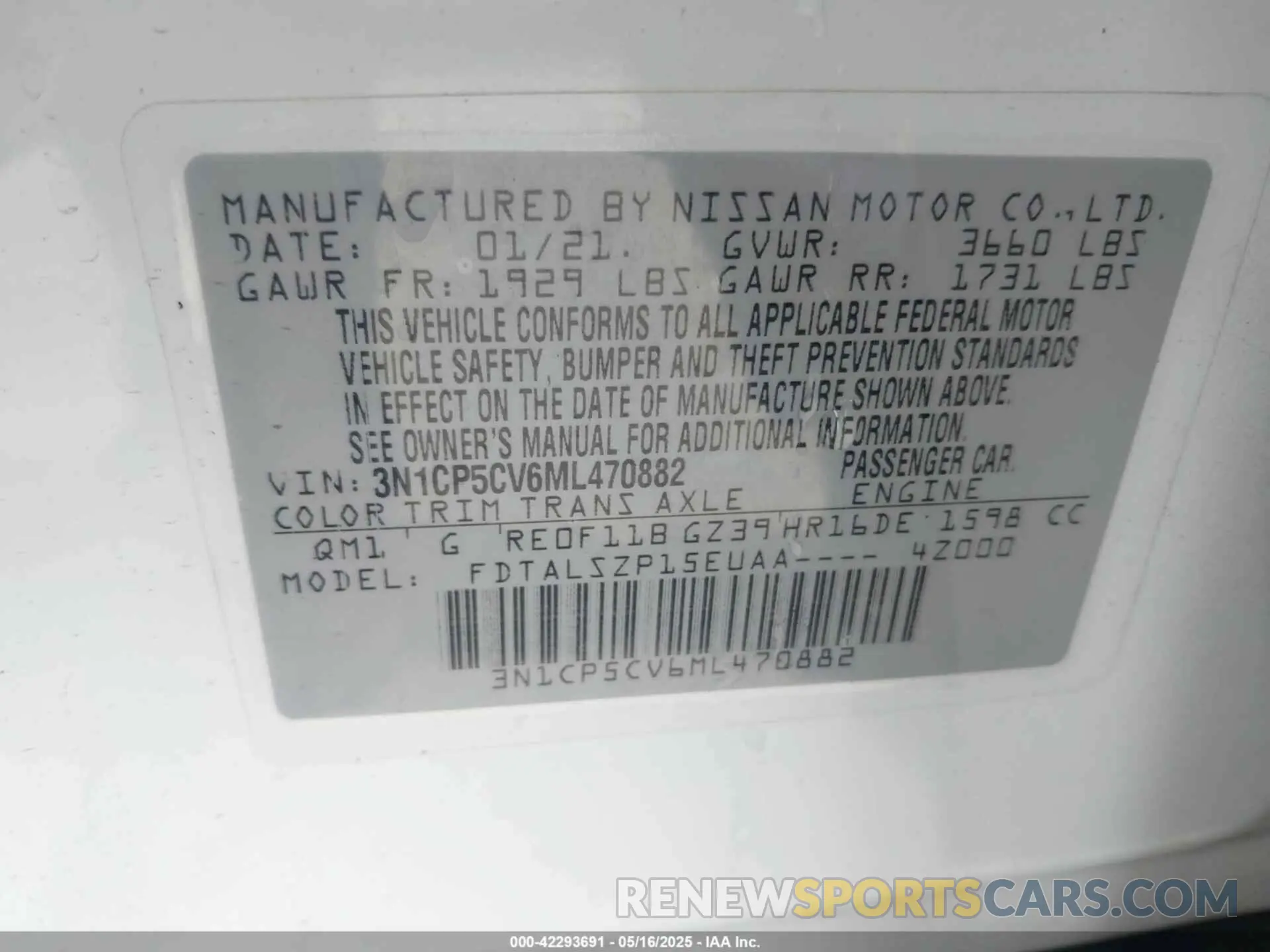 9 Photograph of a damaged car 3N1CP5CV6ML470882 NISSAN KICKS 2021